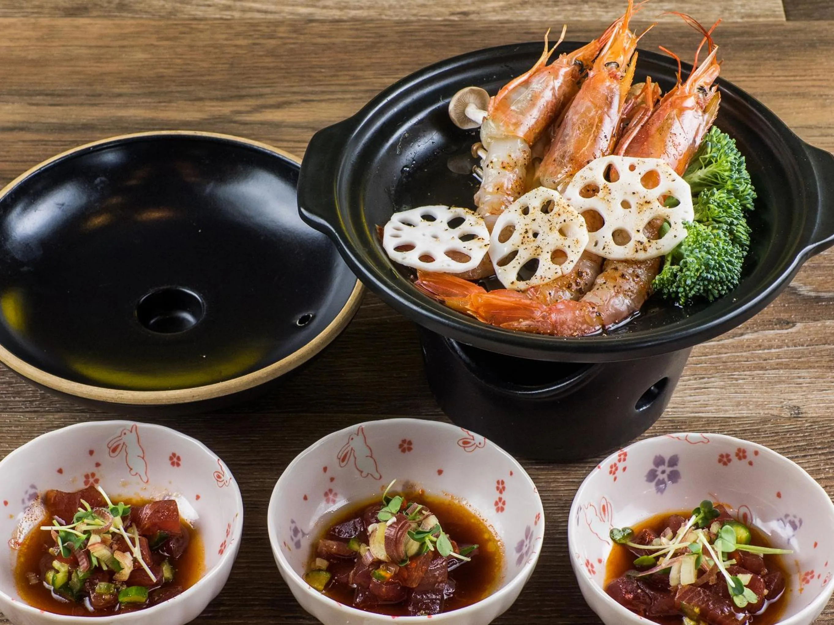 Food and drinks in Yufuin Lamp no Yado