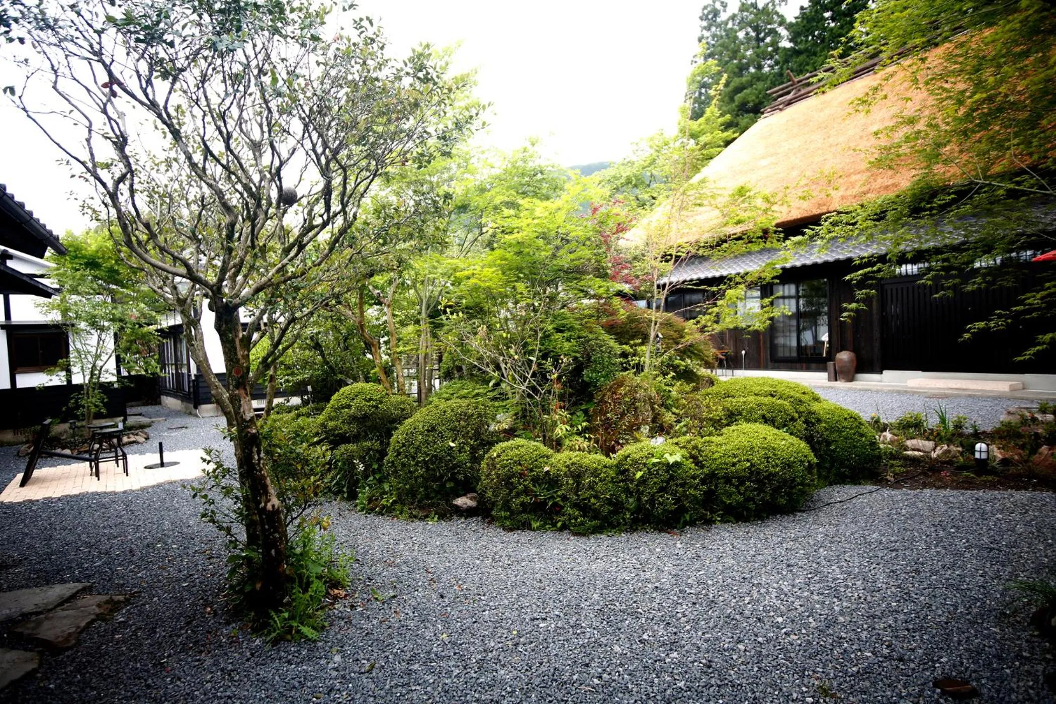 Inner courtyard view in Yufuin Lamp no Yado