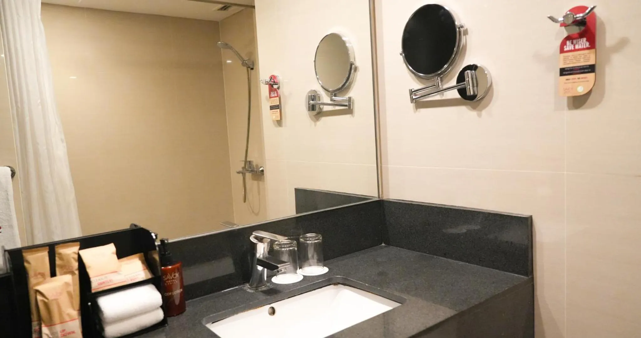 Bathroom in Savoy Hotel Manila near Airport NAIA Terminal 3 MNL