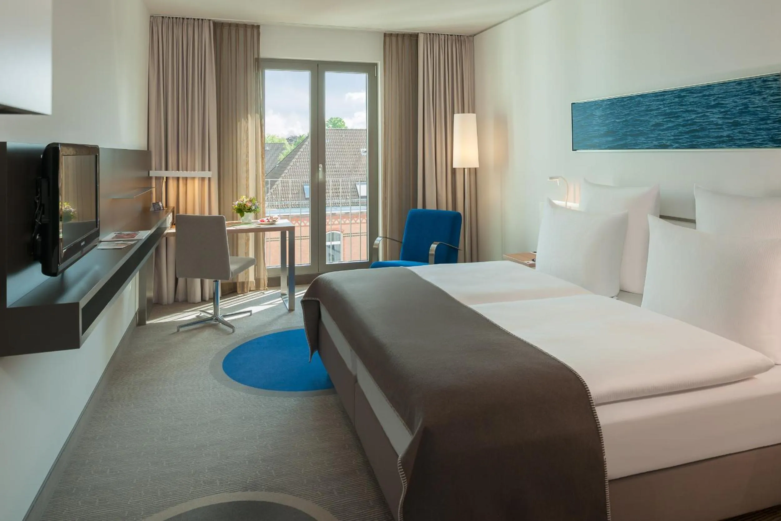 Bed in Dorint Hotel Hamburg-Eppendorf