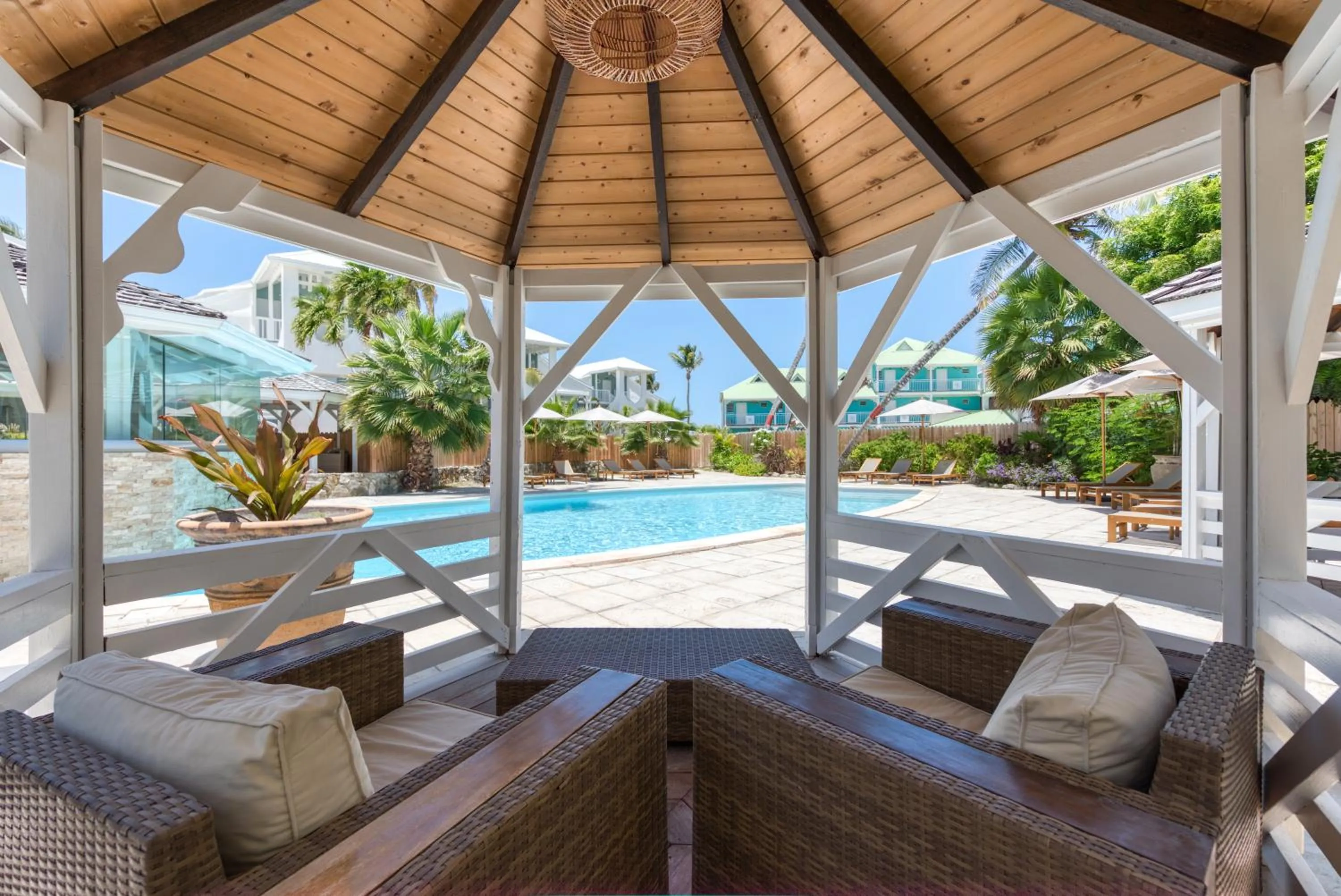 Pool view in La Playa Orient Bay