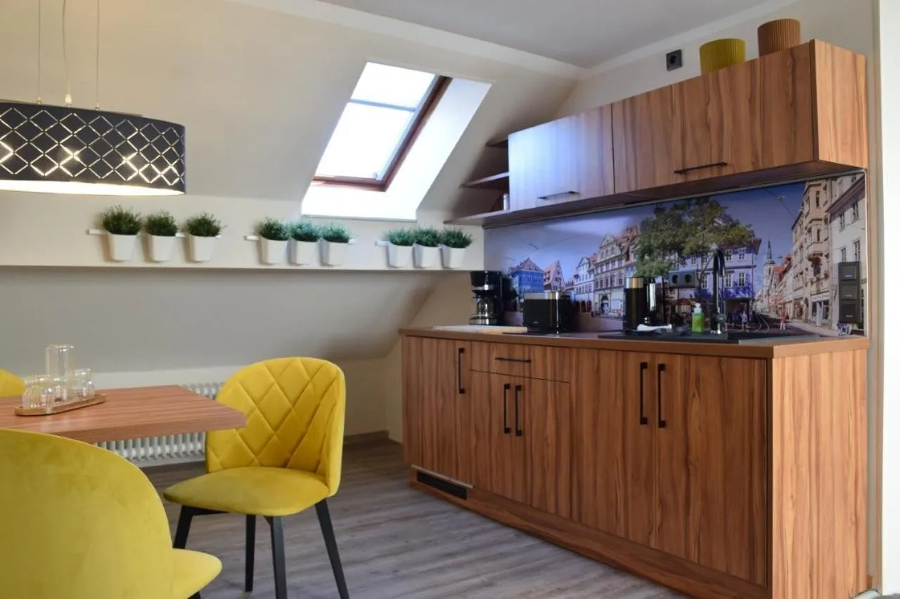 Kitchen or kitchenette in Hotel Garni " Am Domplatz"