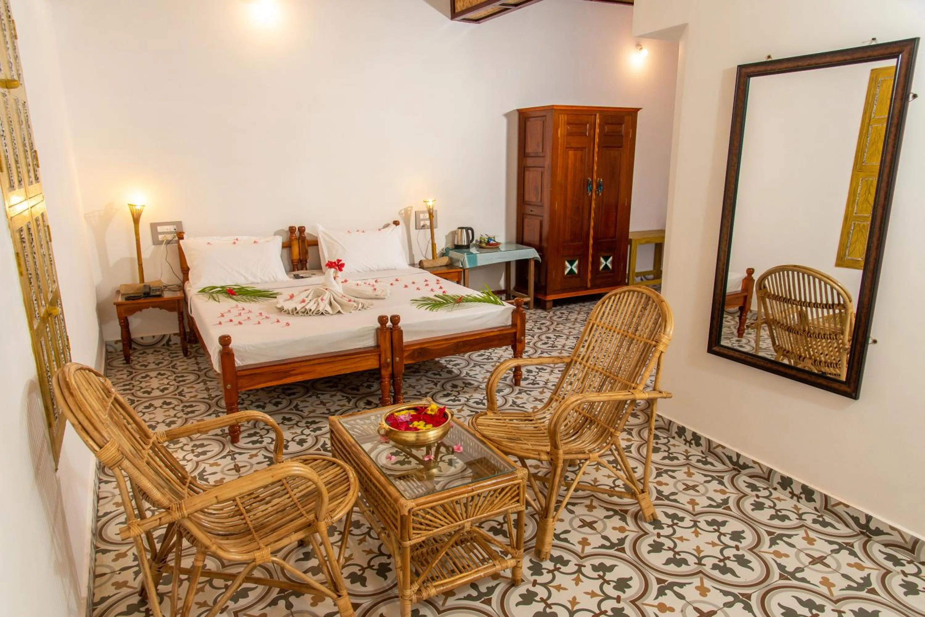 Bed in Chettinadu Court- HERITAGE VIEW