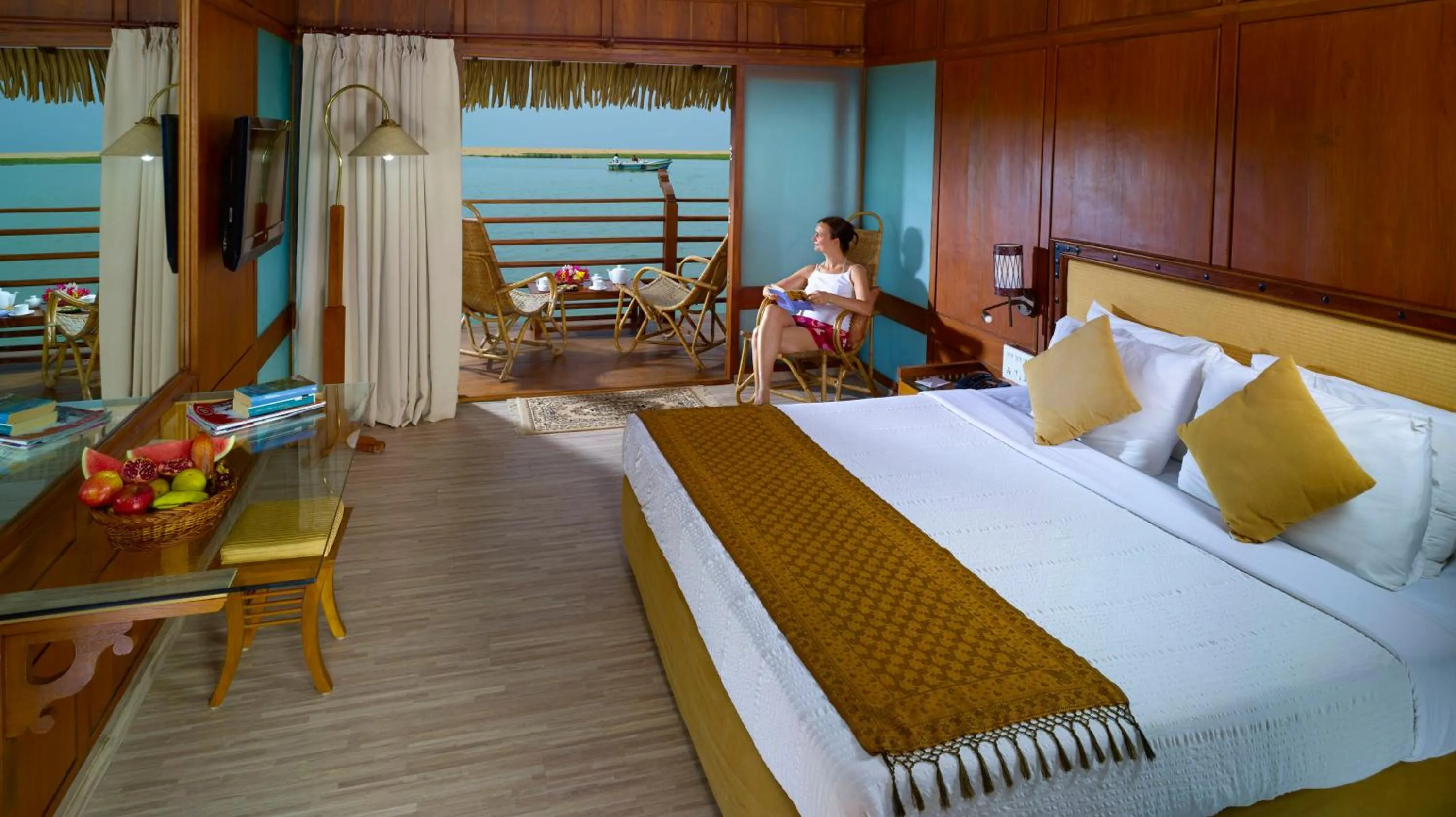 Bedroom, Bed in Poovar Island Resort