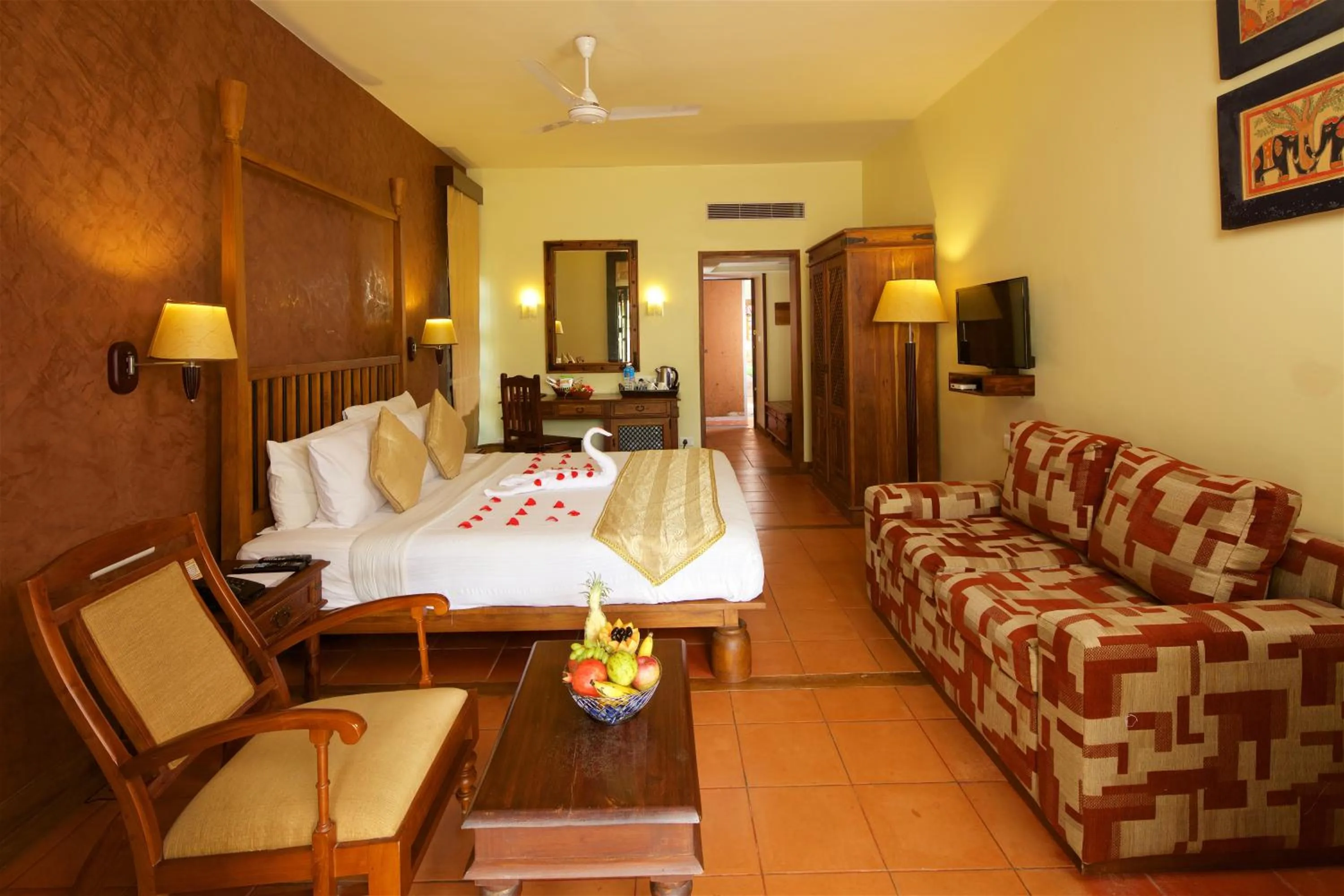 Photo of the whole room, Bed in Poovar Island Resort