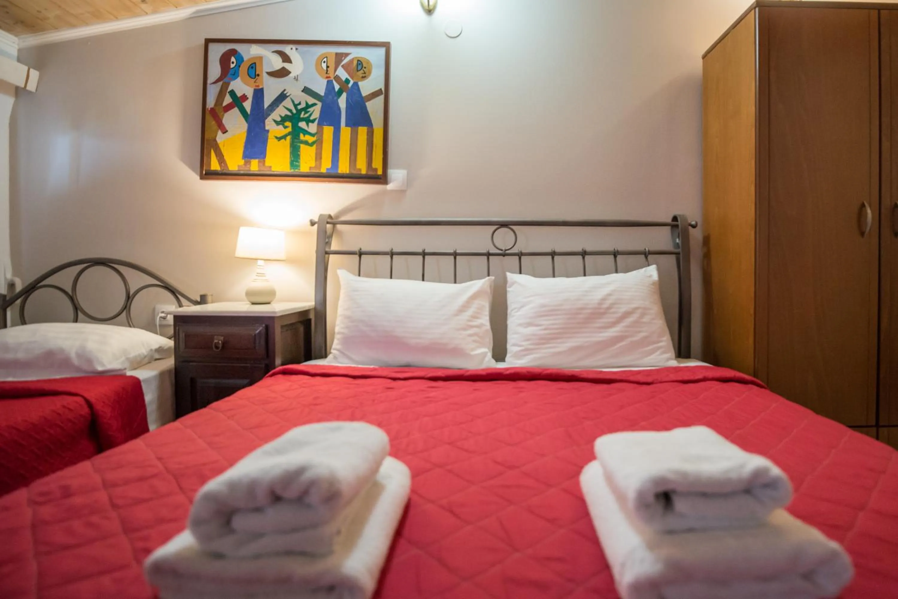 Bed in Hotel Pegasos