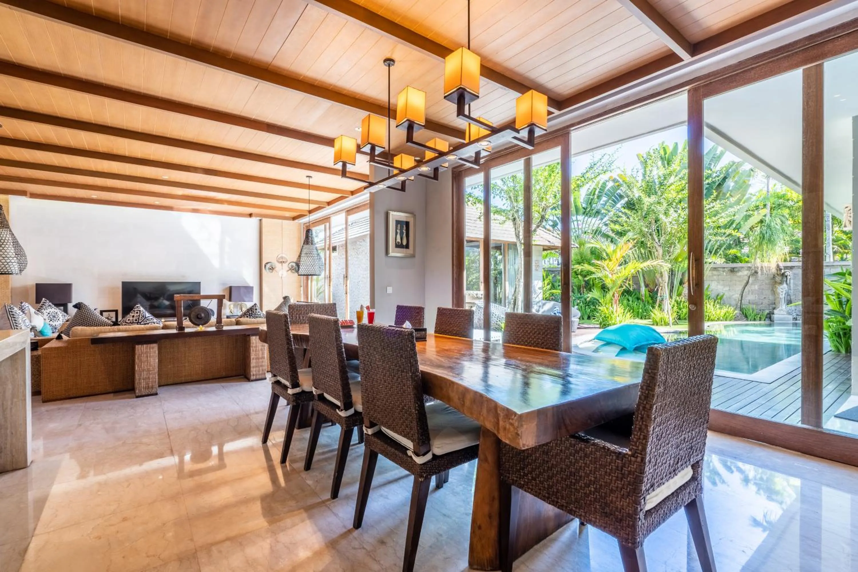 Dining area in The Akasha Seminyak Bali Luxury Villas