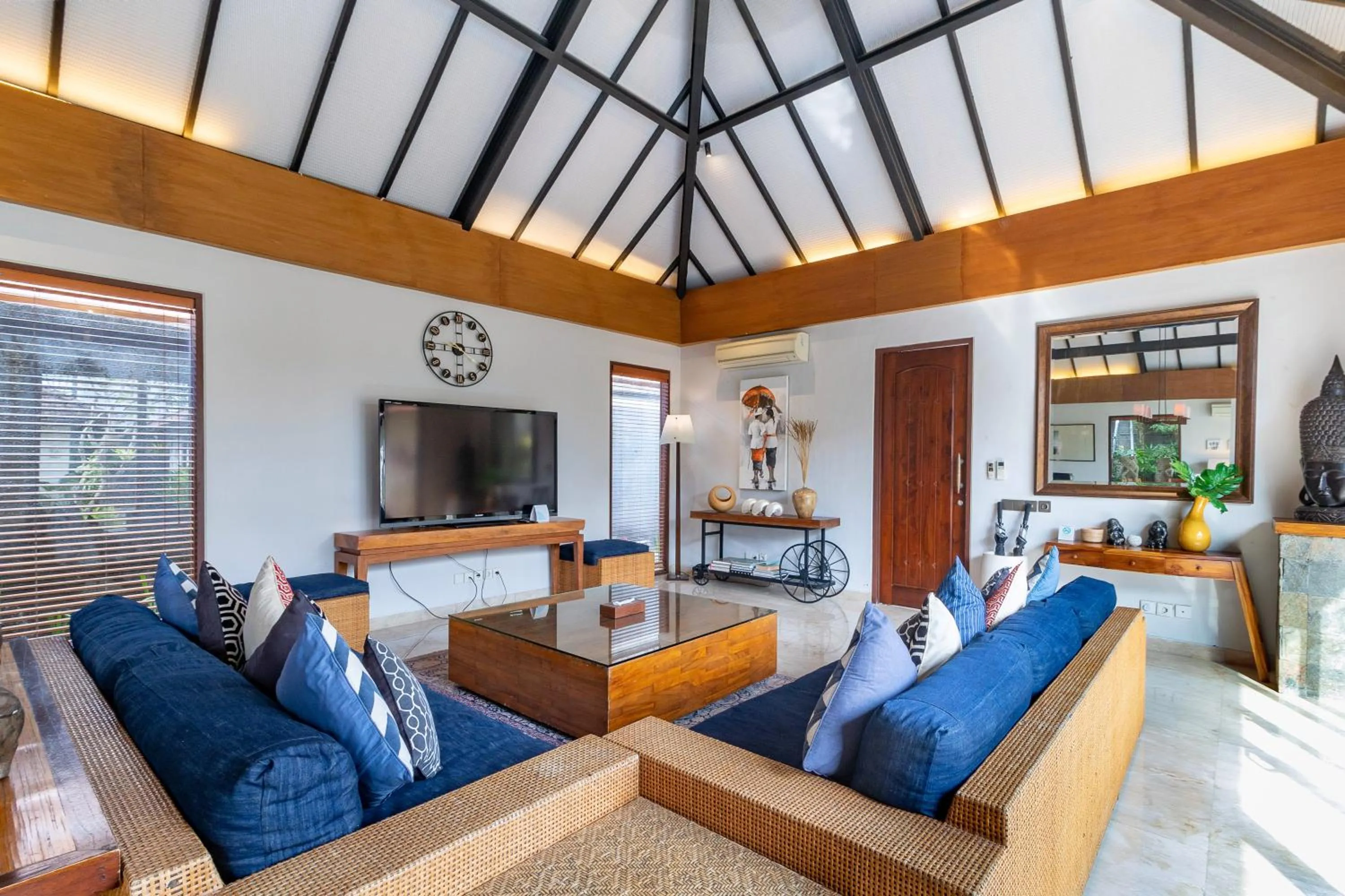 Communal lounge/ TV room in The Akasha Seminyak Bali Luxury Villas