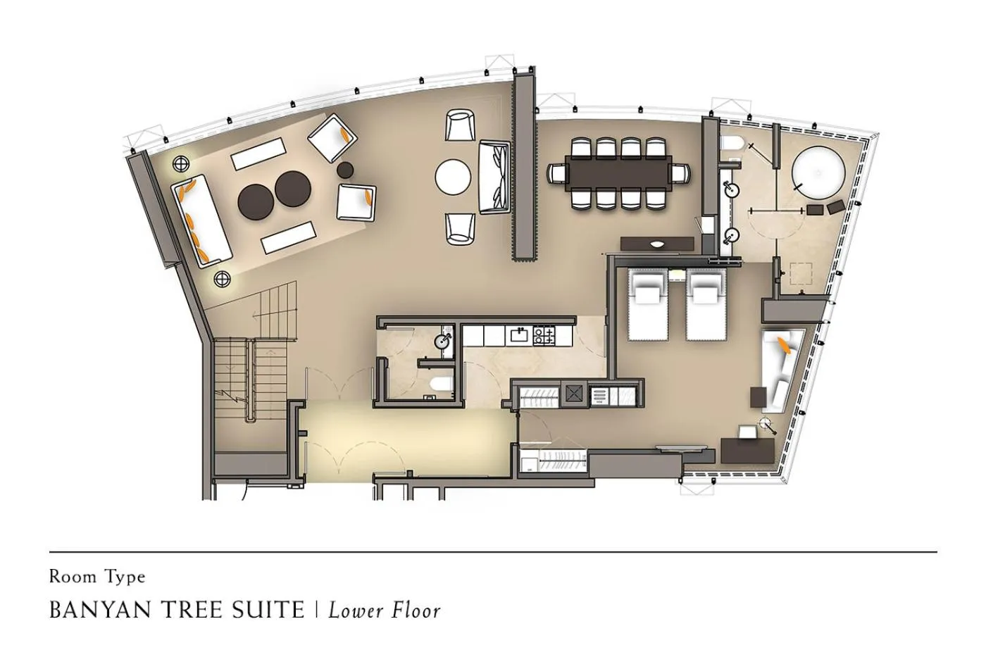 Floor plan in Banyan Tree Kuala Lumpur