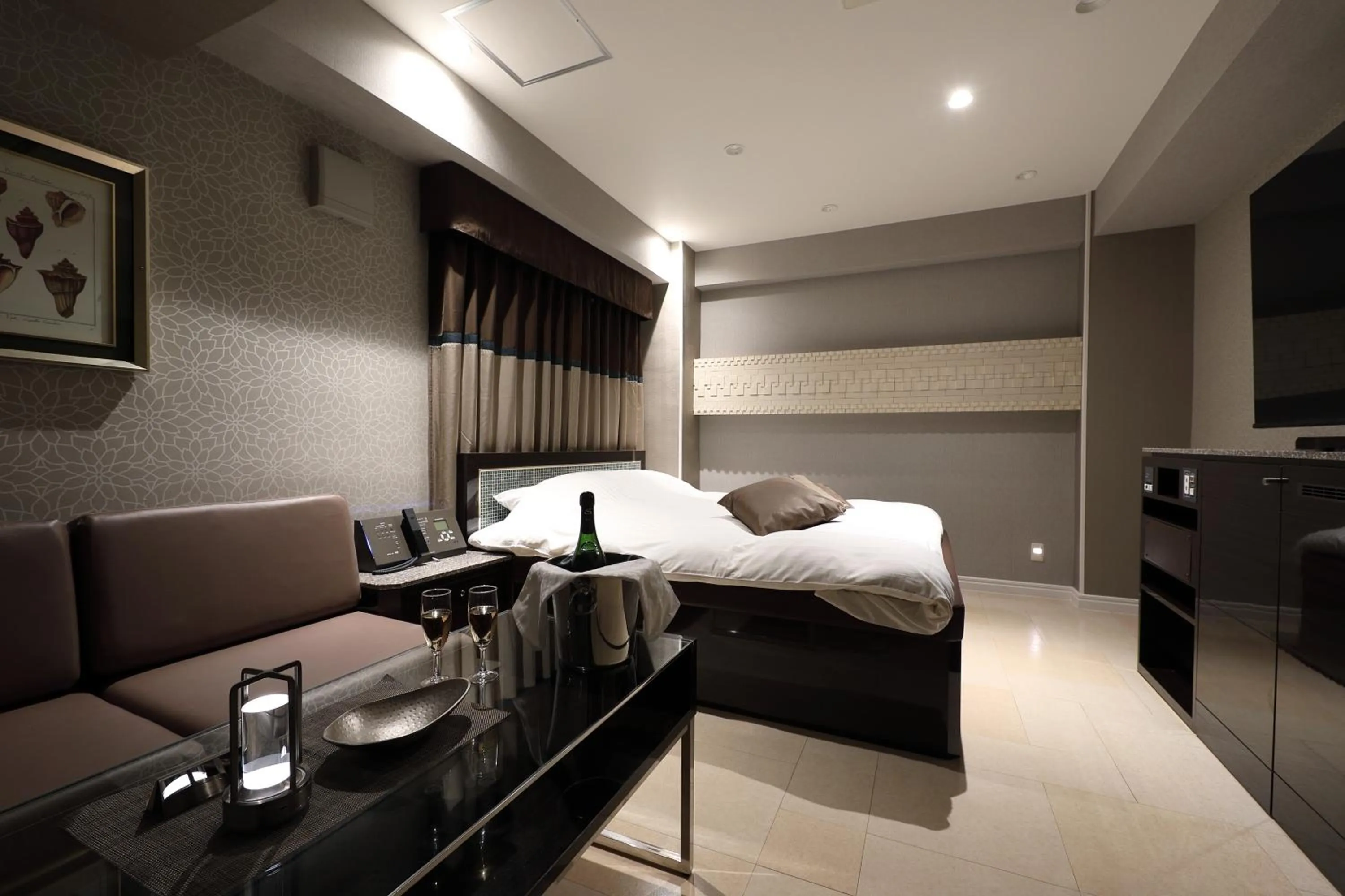 Bed in Hotel Valentine Chiryu