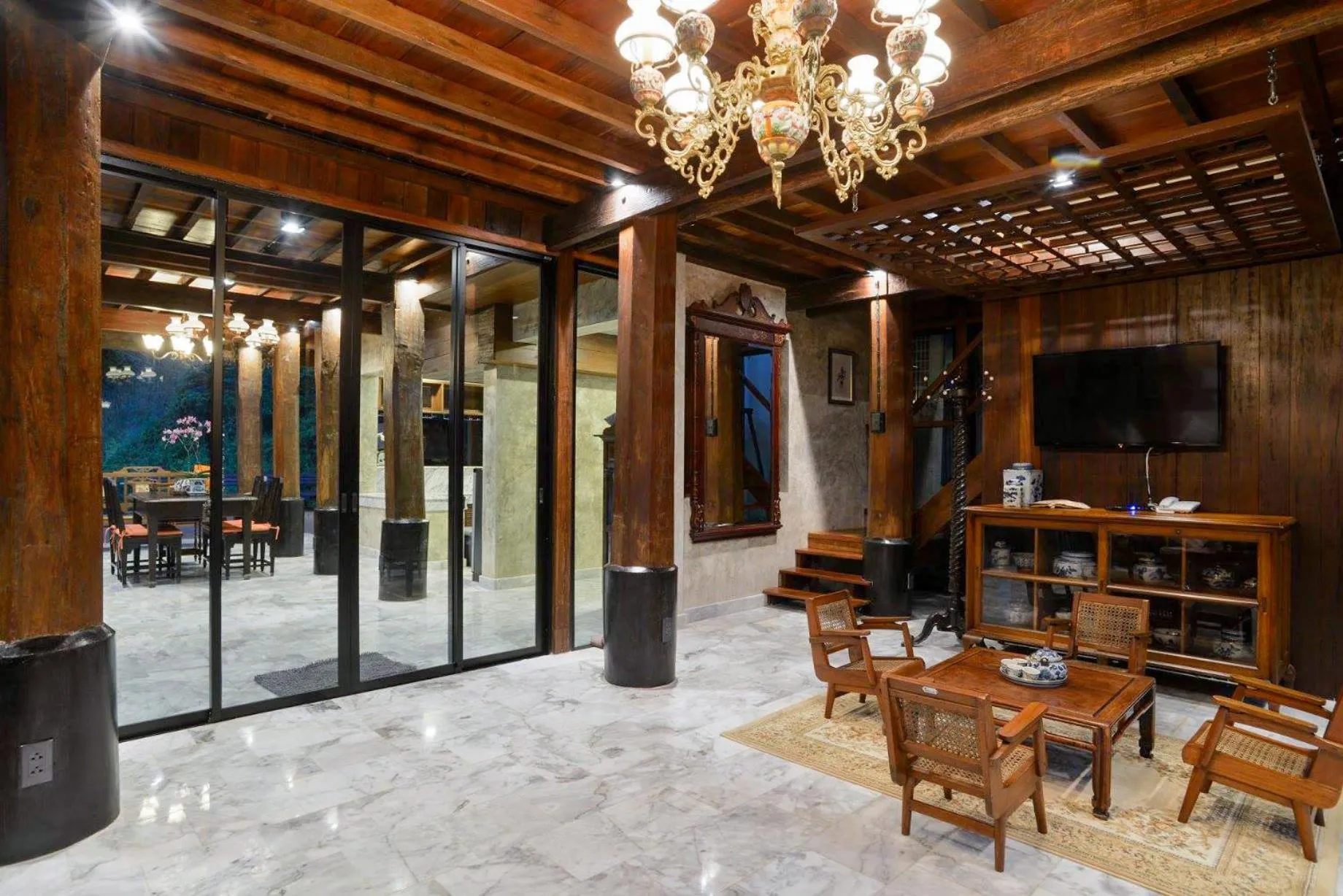 Seating area in Chantra Khiri Chalet Chiang Mai