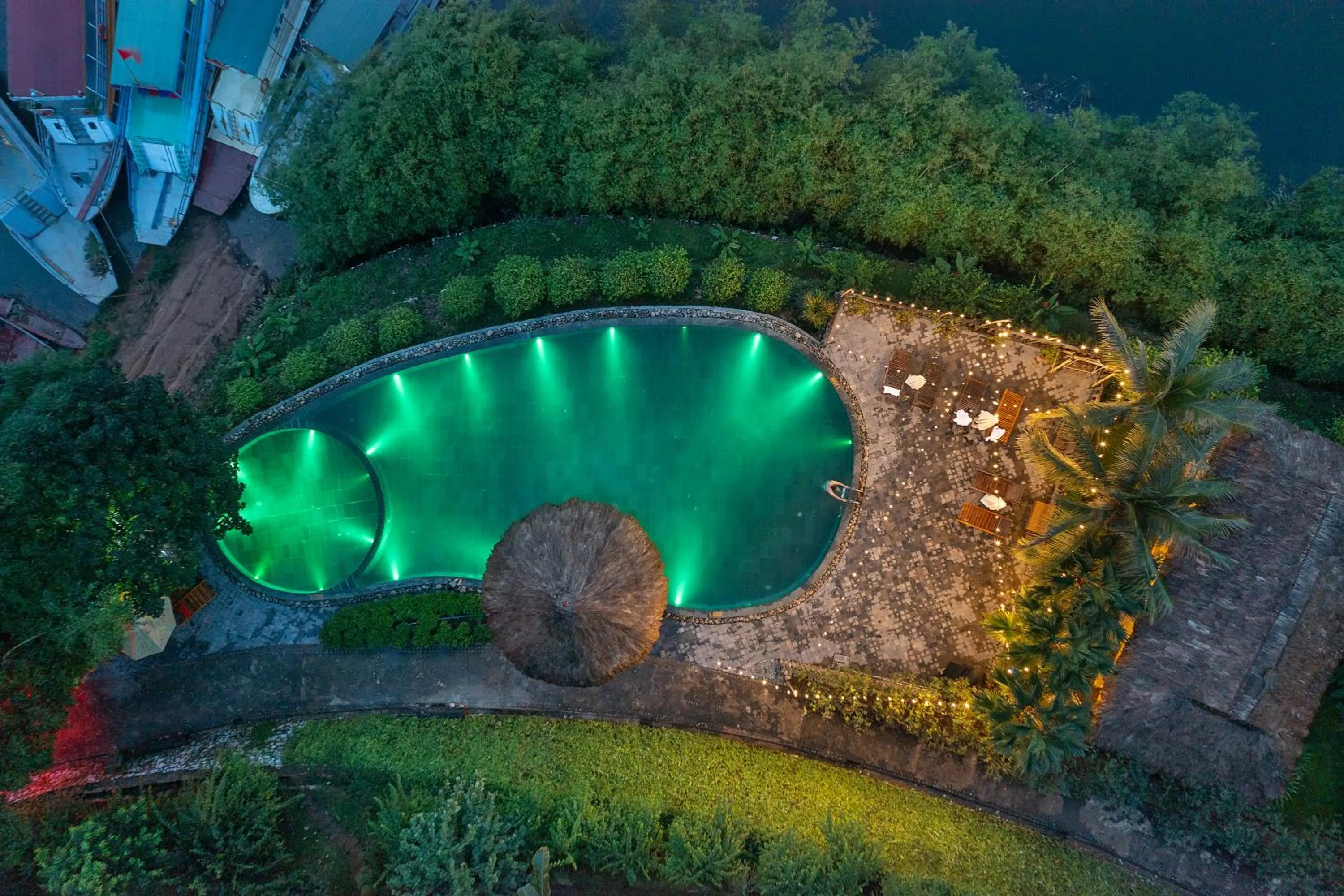 Pool view in Mai Chau Hideaway Lake Resort