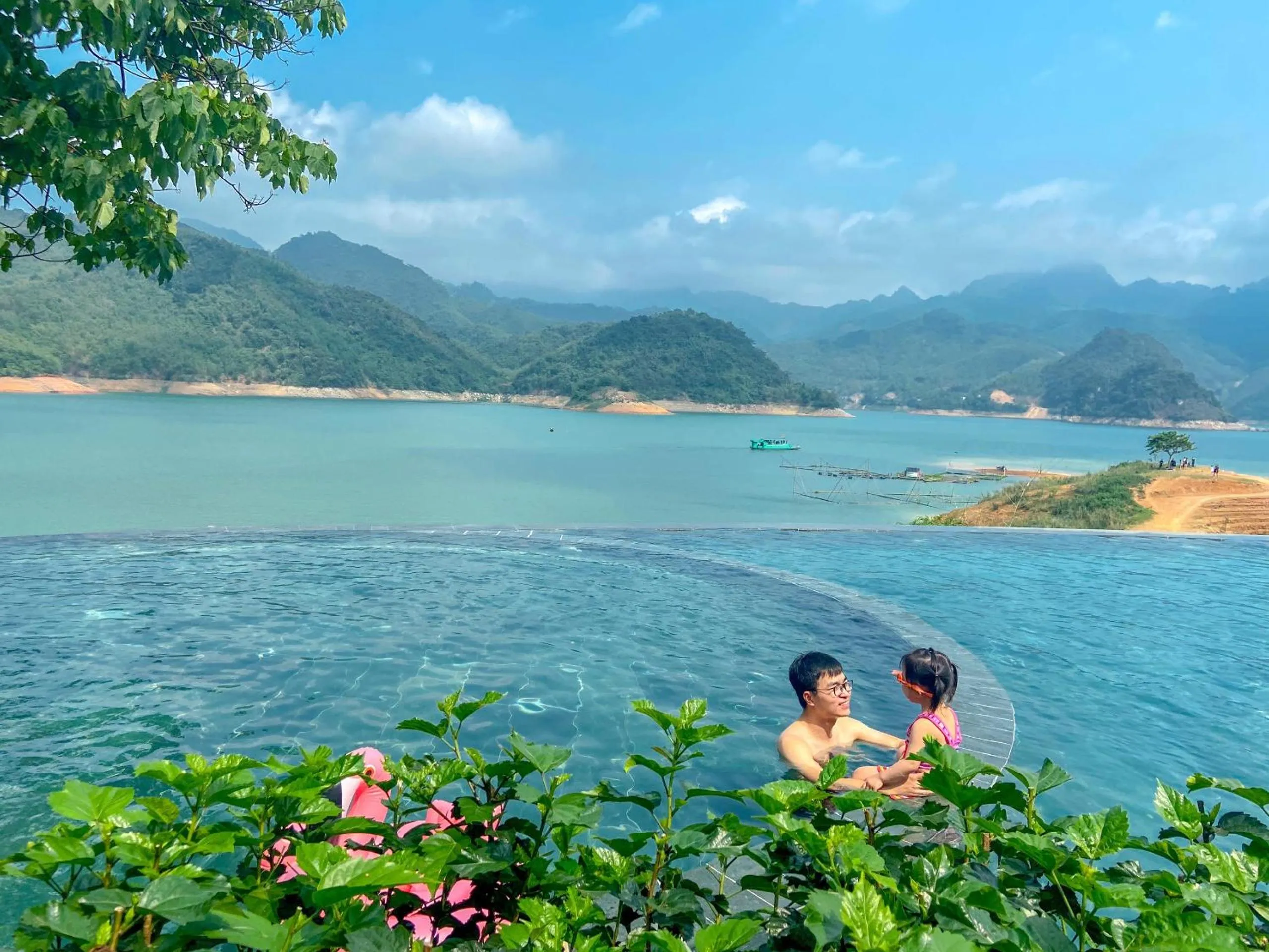 Pool view in Mai Chau Hideaway Lake Resort