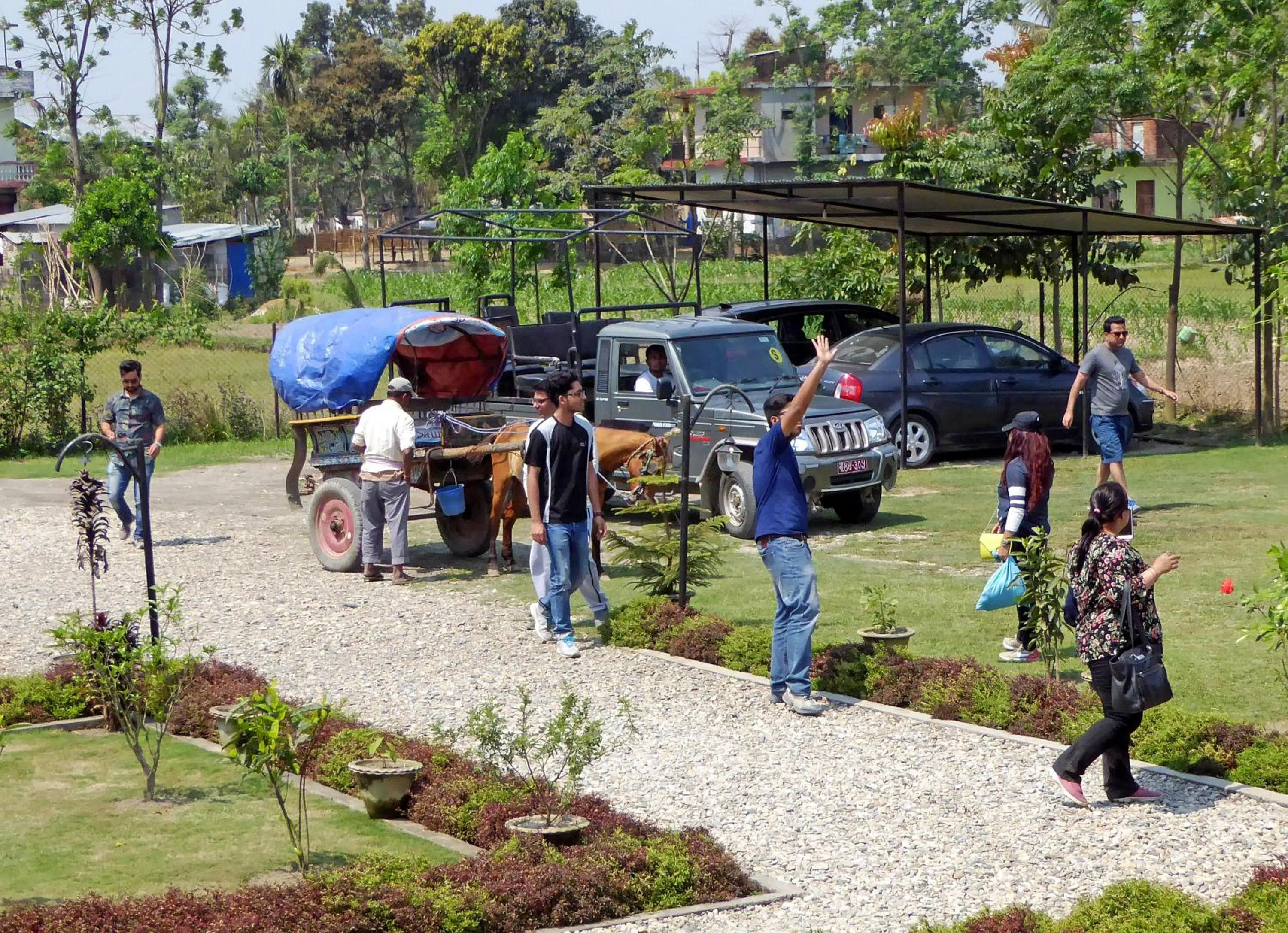 group of guests in Tharu Mahal