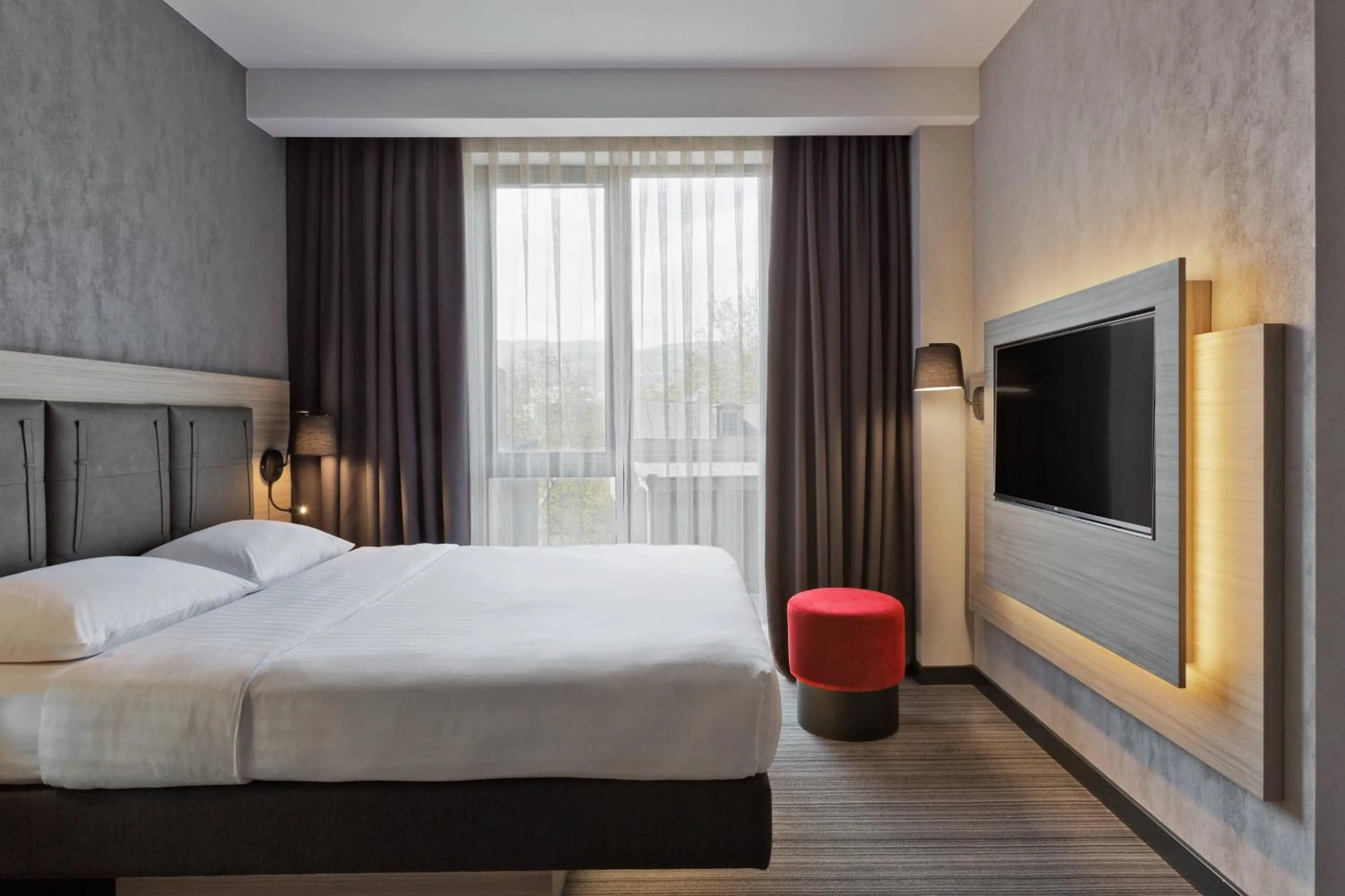 Photo of the whole room, Bed in Moxy Tbilisi