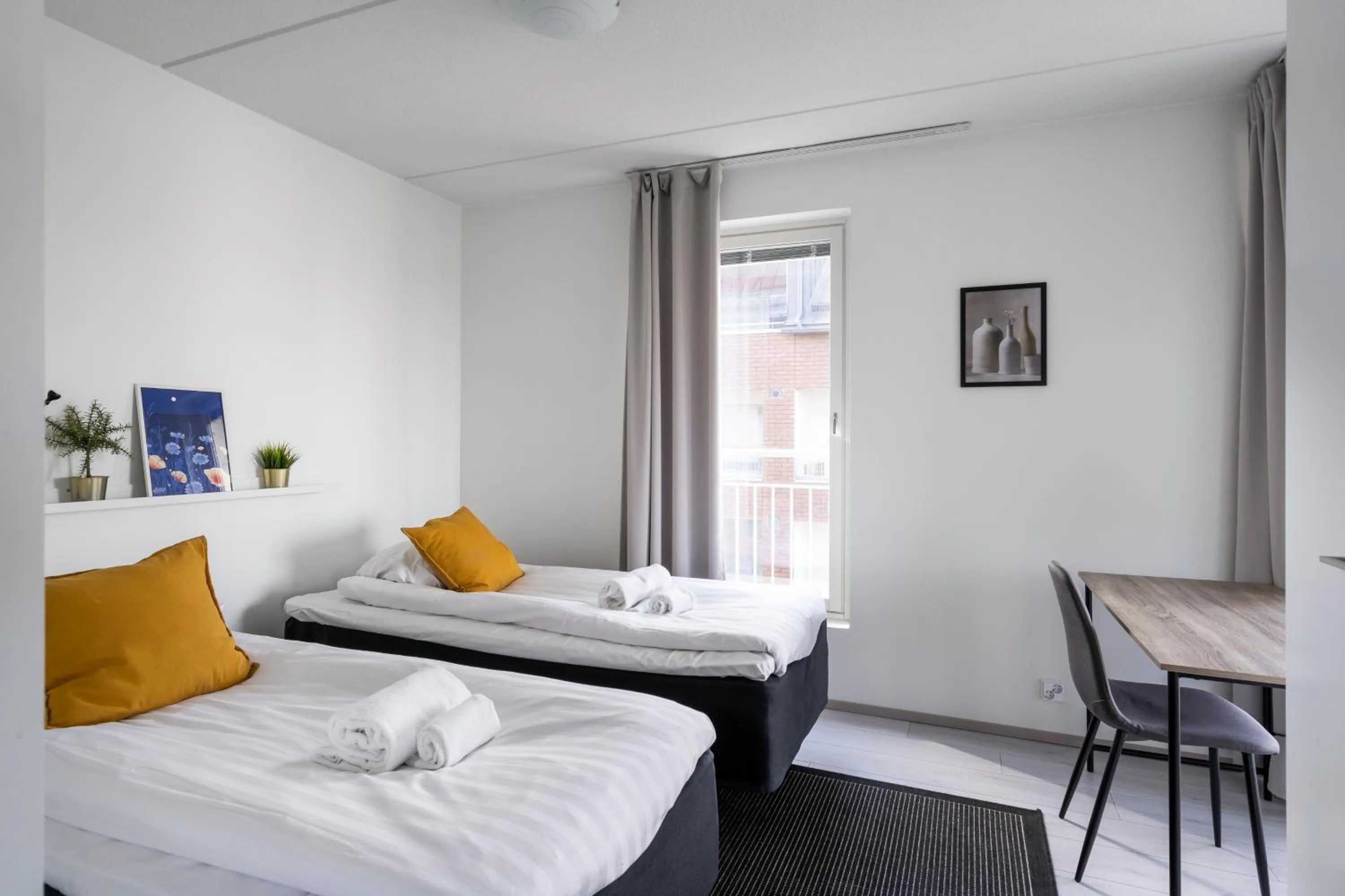 Bedroom, Bed in Hiisi Homes Espoo Center