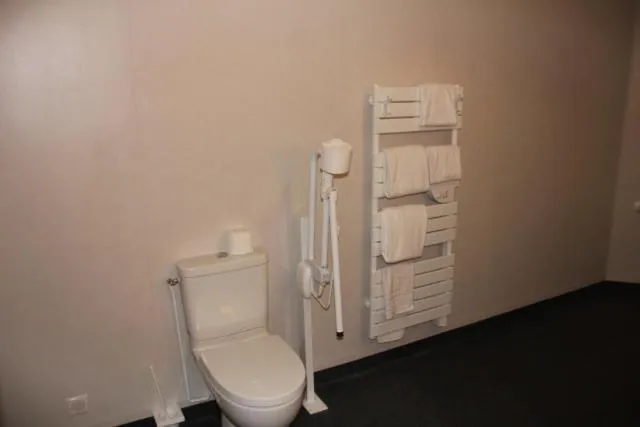 Toilet in Logis Hôtel de France restaurant le Lucullus