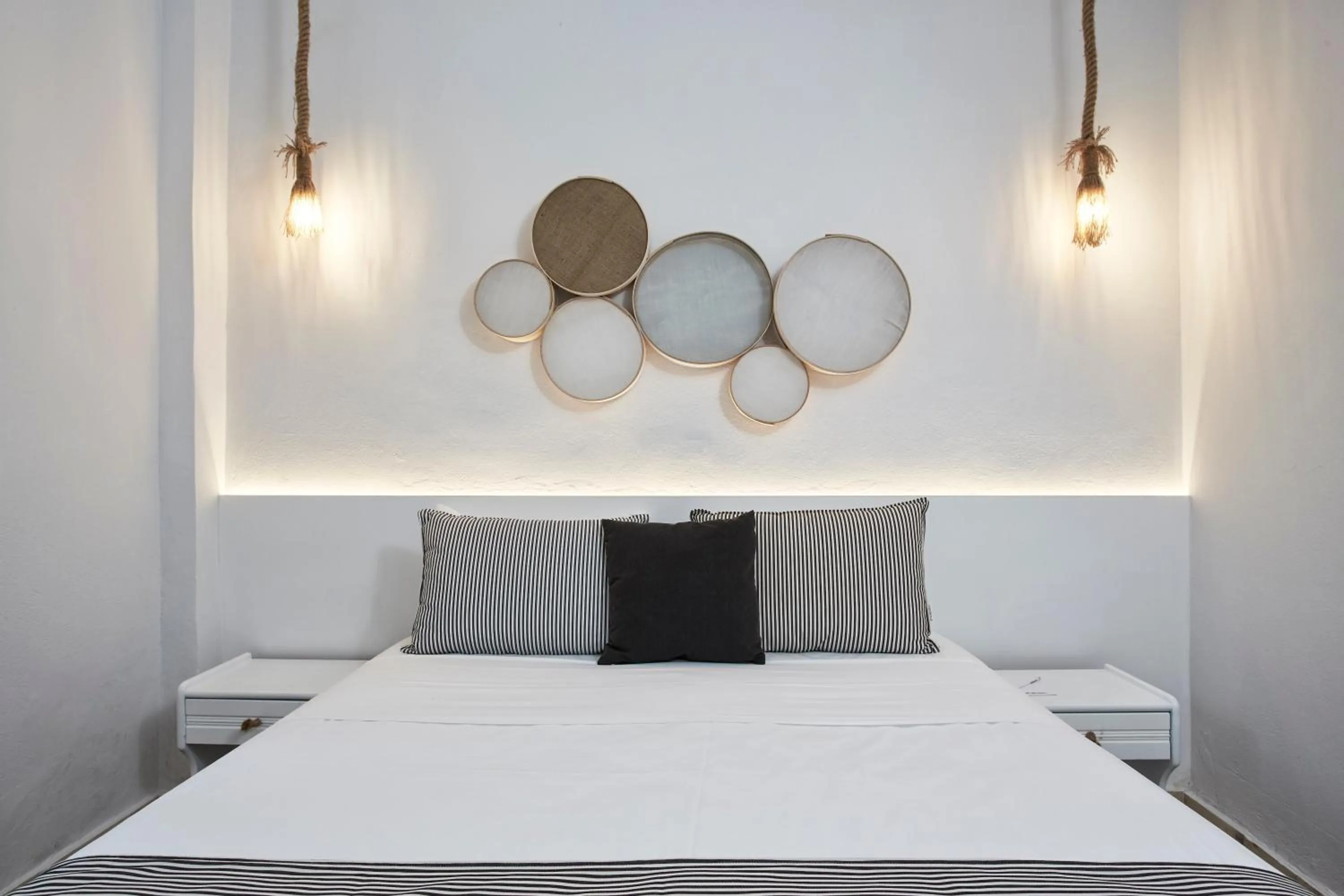 Decorative detail, Bed in Mr and Mrs White Corfu Couples Retreat Adults Only