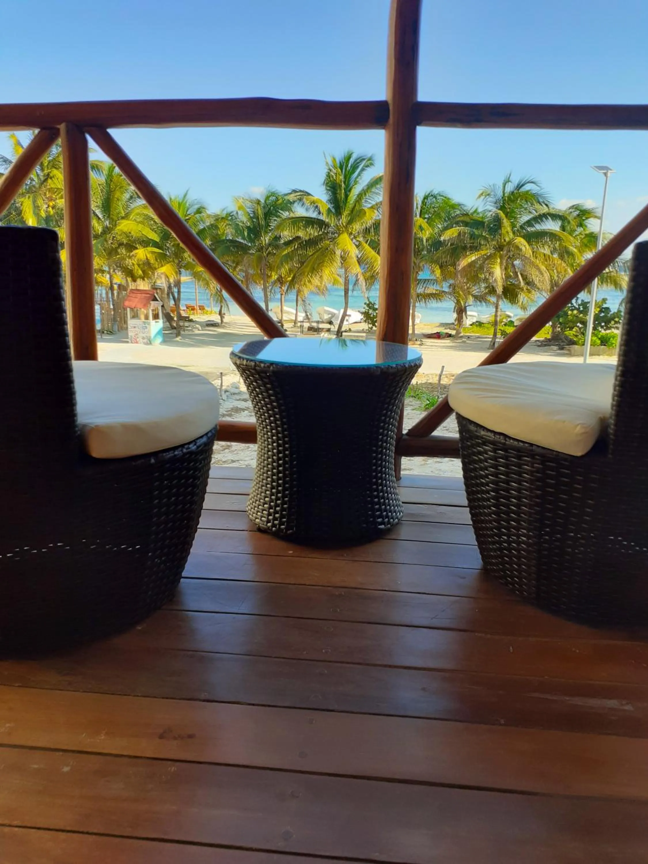 Balcony/Terrace in Palmeras de Mahahual Cabañas