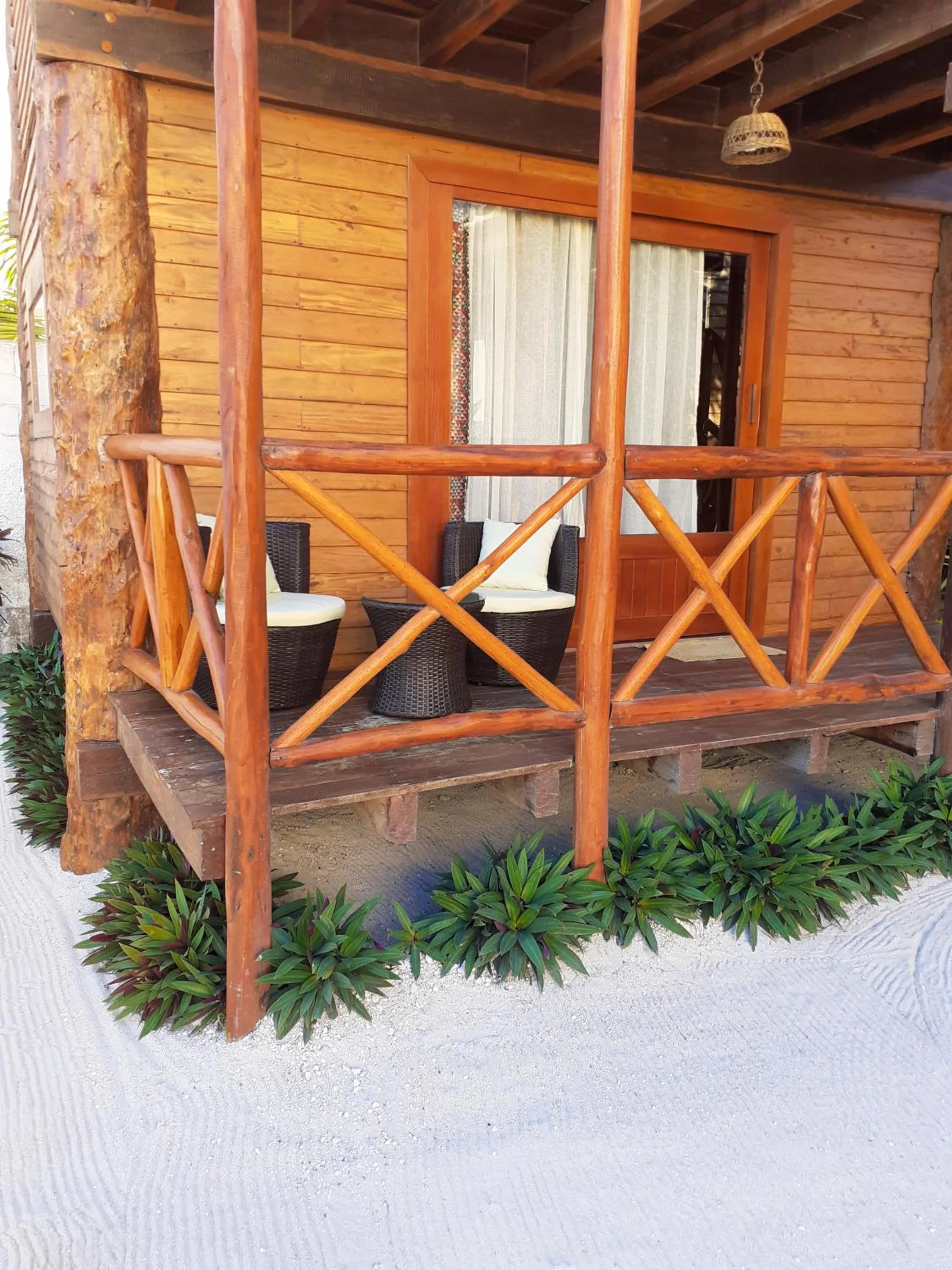 Balcony/Terrace in Palmeras de Mahahual Cabañas