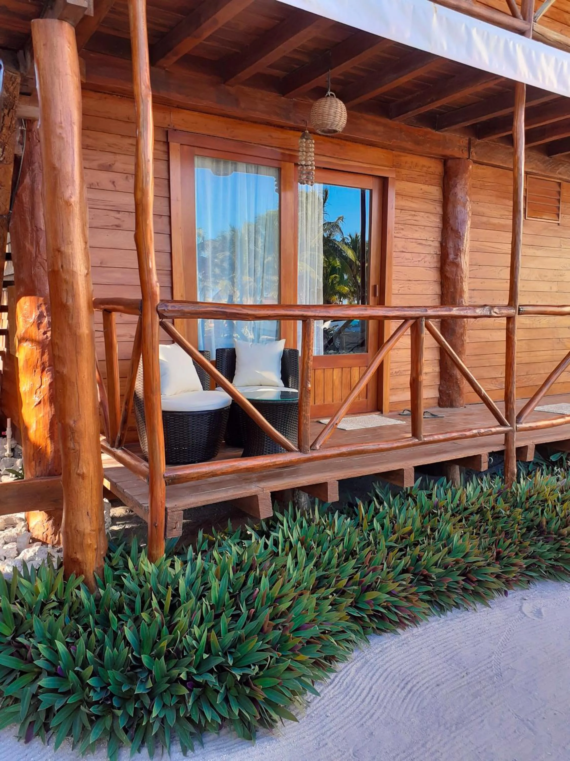 Balcony/Terrace in Palmeras de Mahahual Cabañas