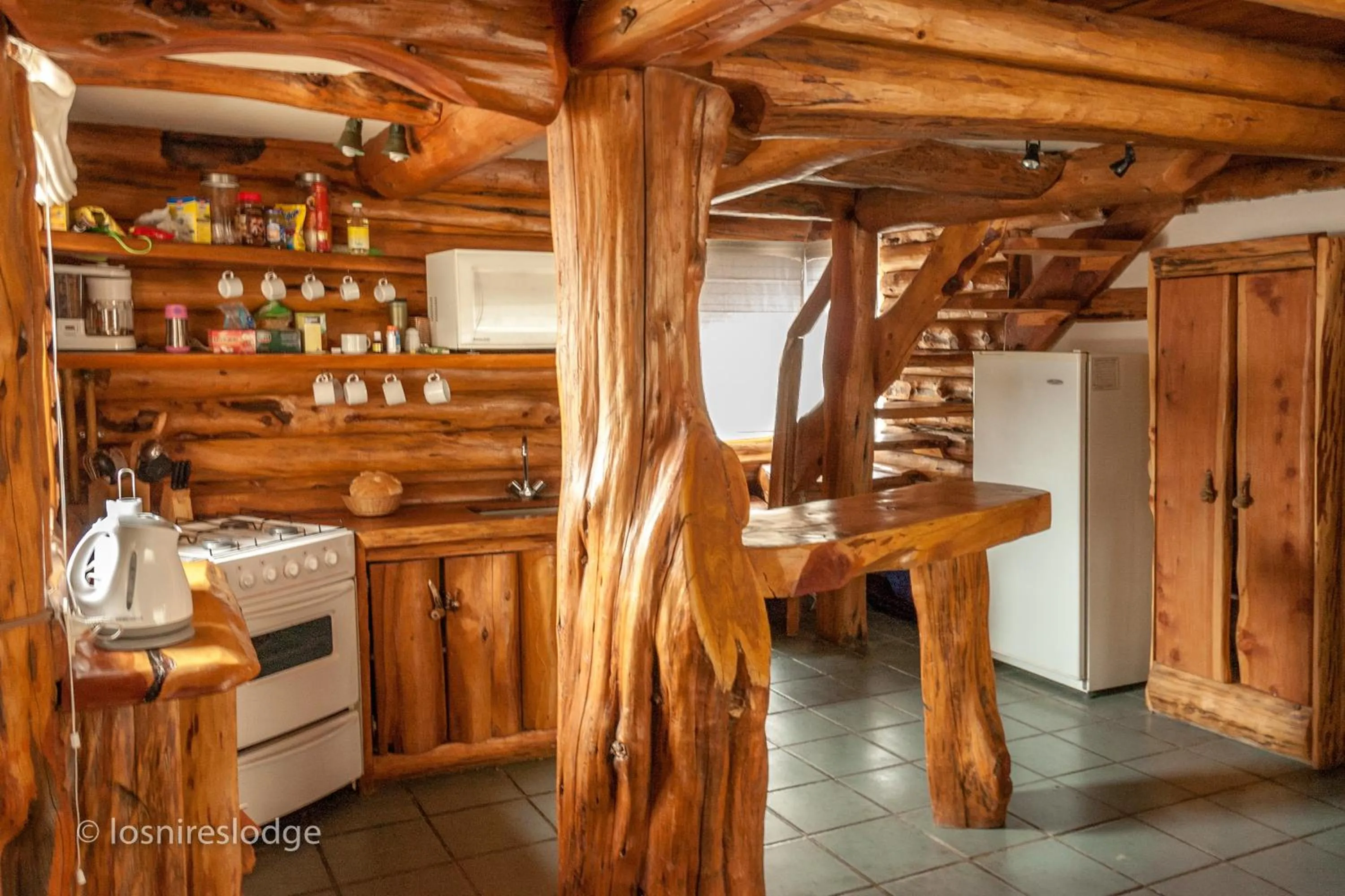Kitchen or kitchenette in Los Nires Lodge Cerro Catedral