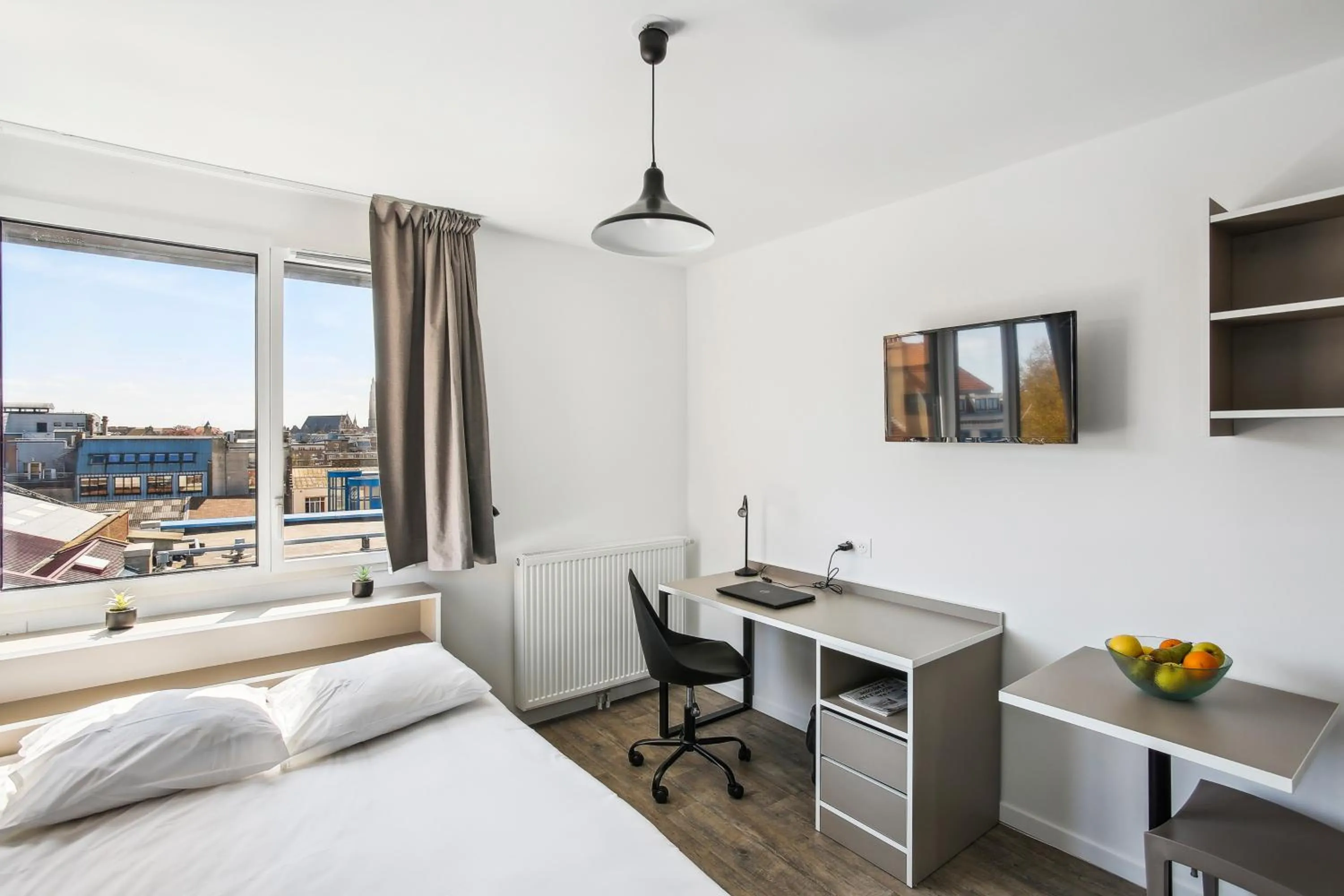 View (from property/room), Bed in All Suites Appart Hôtel - Dunkerque Centre