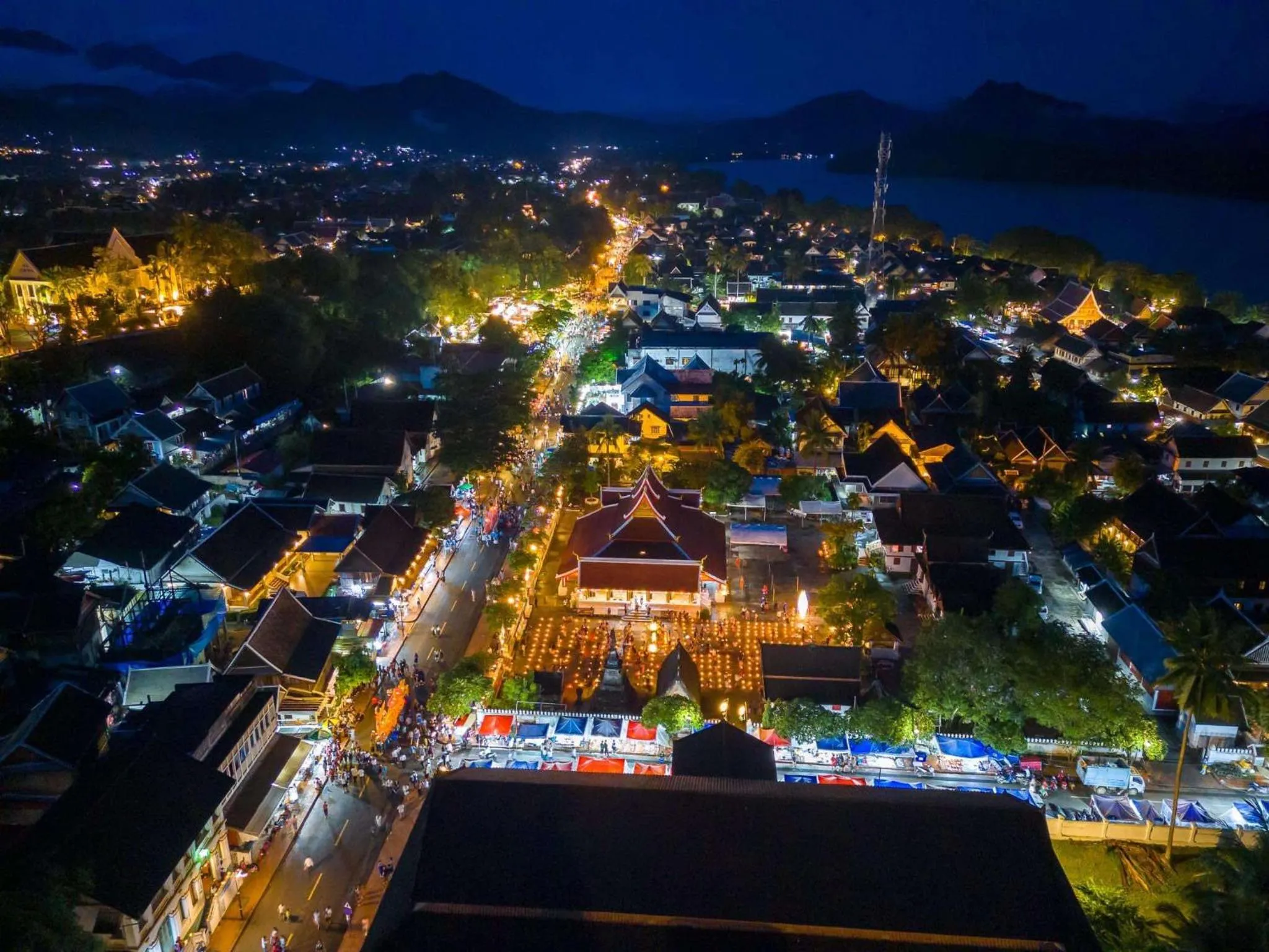 Night in Luang Prabang Villa Sirikili River View