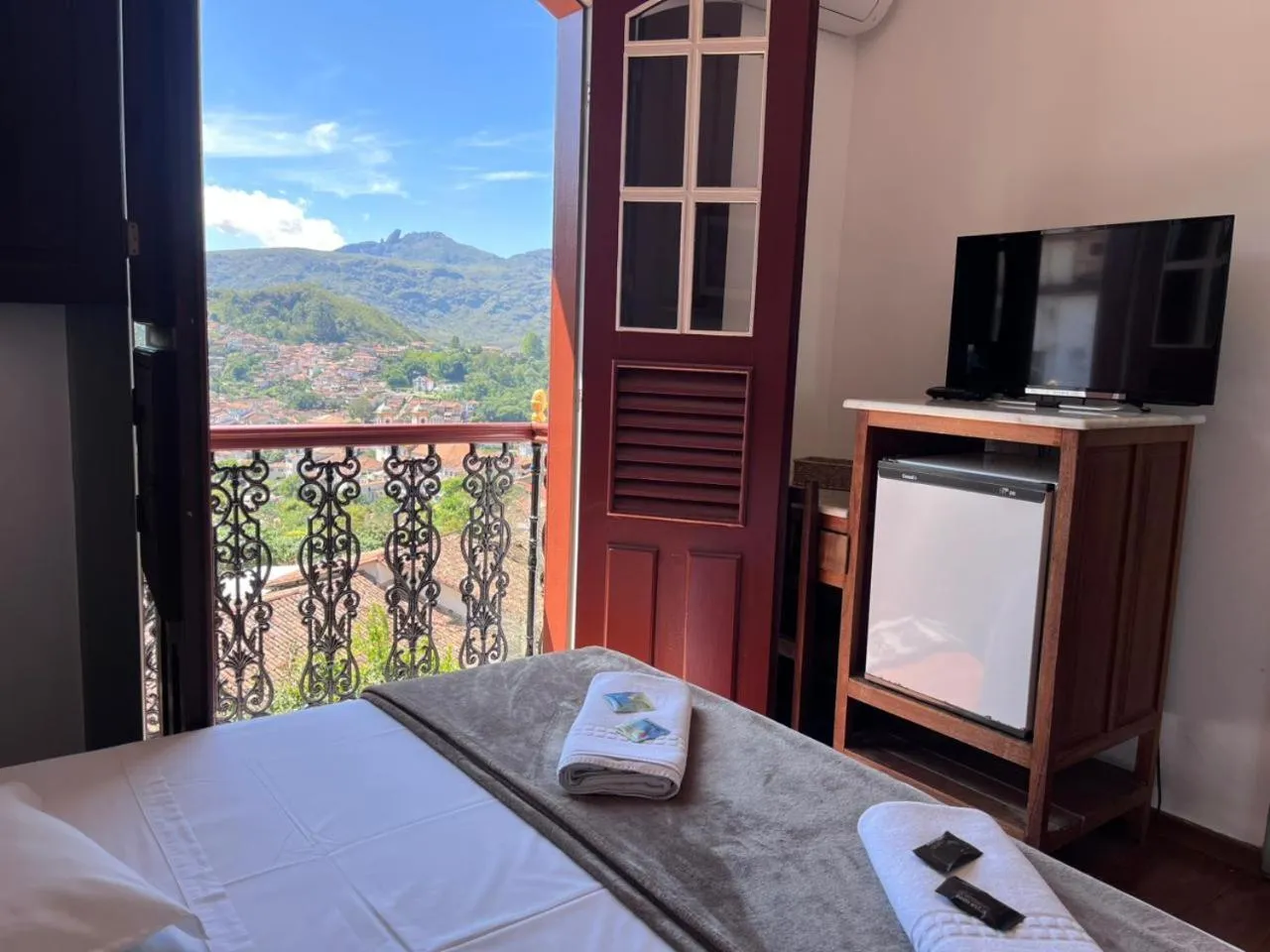 Bed in Pousada Casa dos Contos