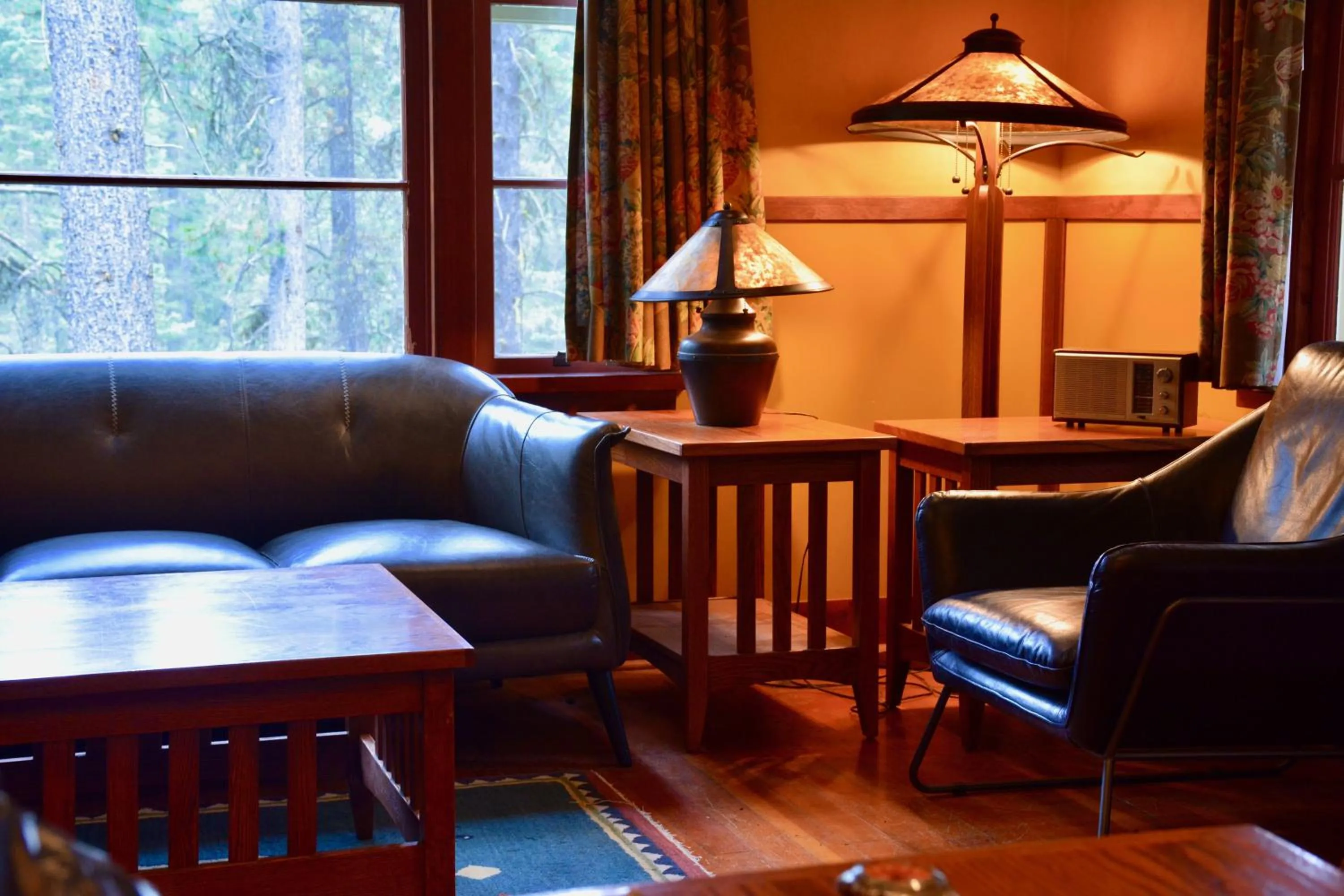 Living room in Johnston Canyon Lodge & Bungalows