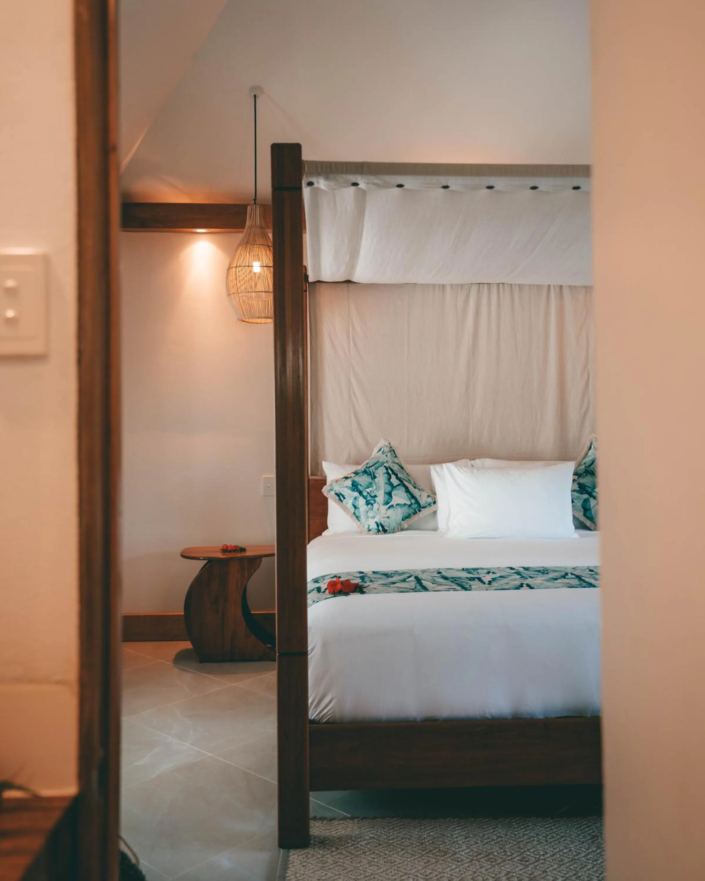 Bed in Koro Sun Resort & Rainforest Spa