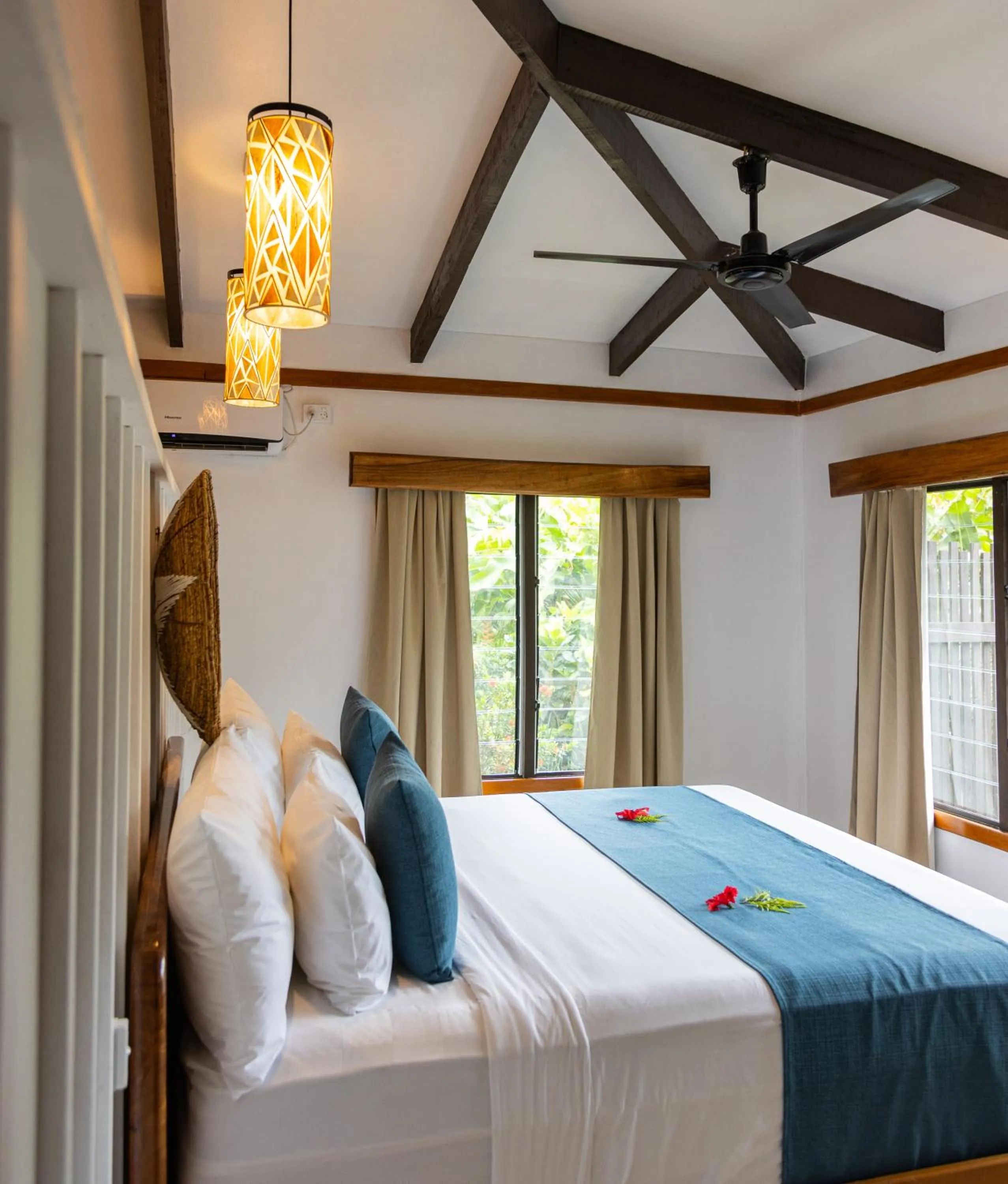 Bed in Koro Sun Resort & Rainforest Spa