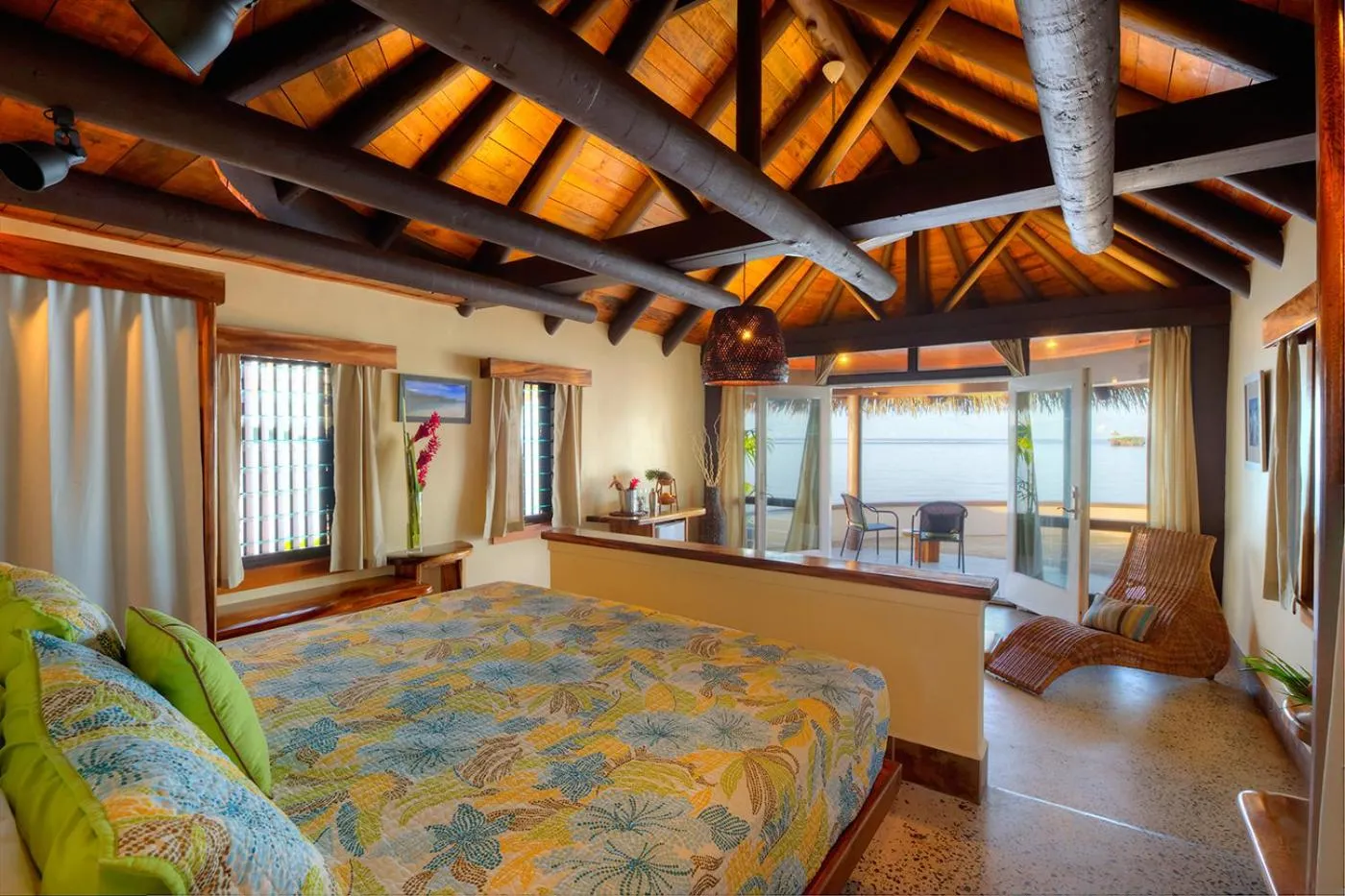 Bed in Koro Sun Resort & Rainforest Spa