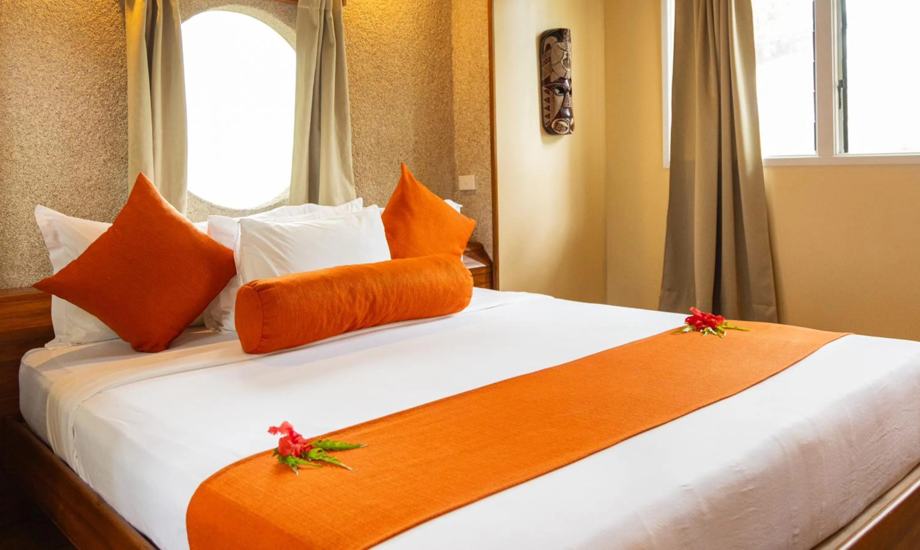 Bed in Koro Sun Resort & Rainforest Spa