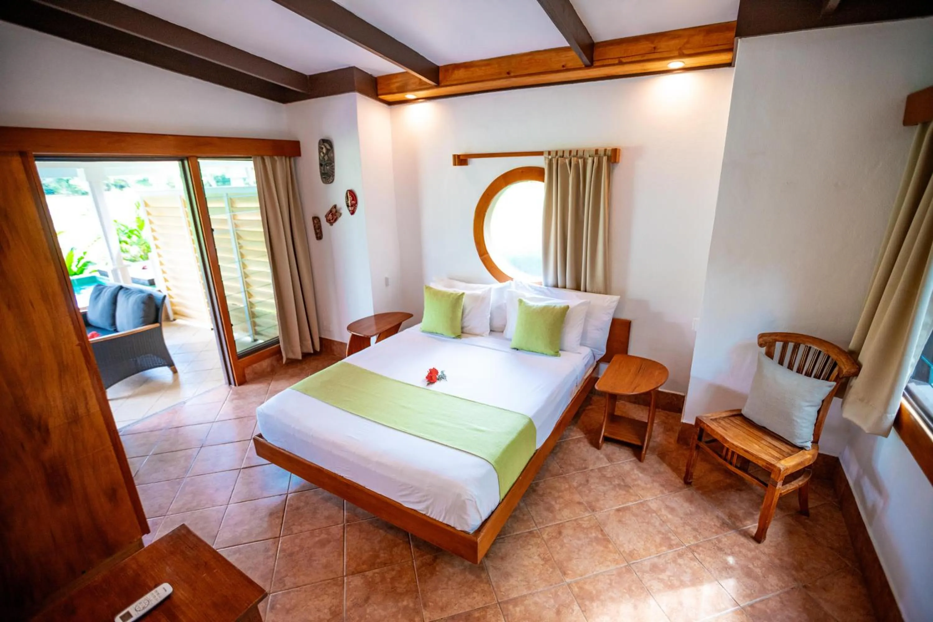 Bed in Koro Sun Resort & Rainforest Spa