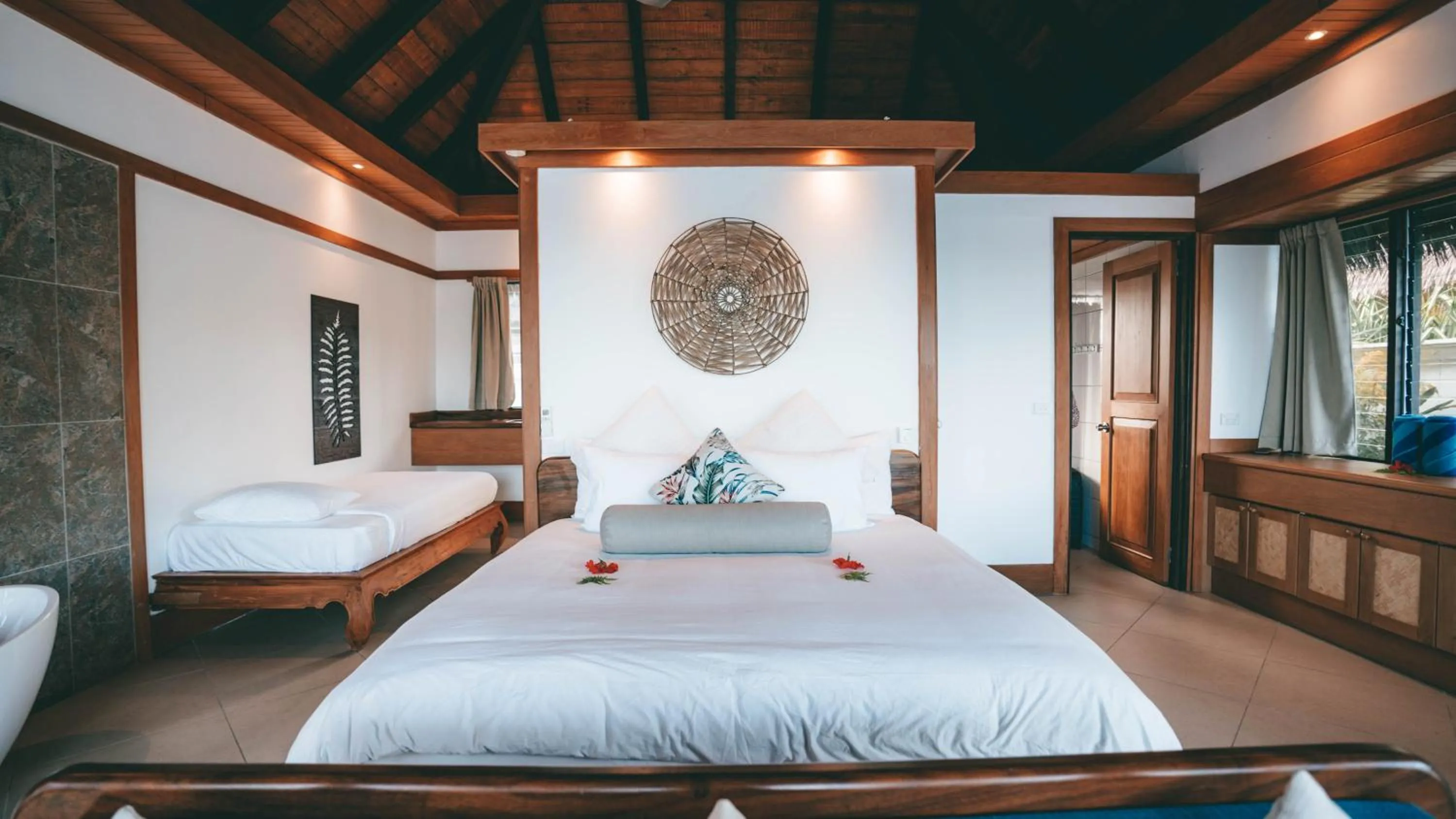 Bed in Koro Sun Resort & Rainforest Spa