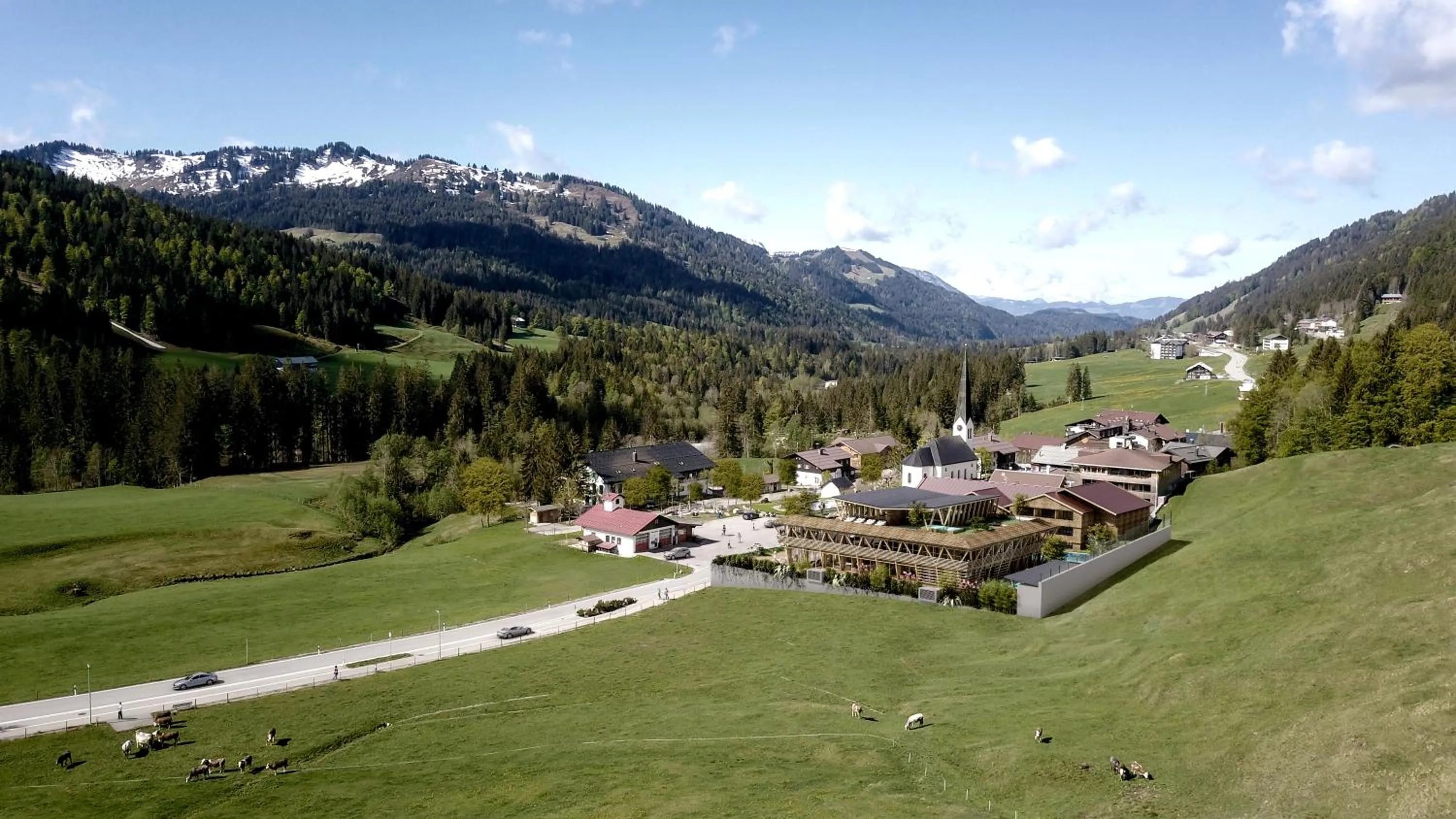 Bird's eye view in HUBERTUS Mountain Refugio Allgäu