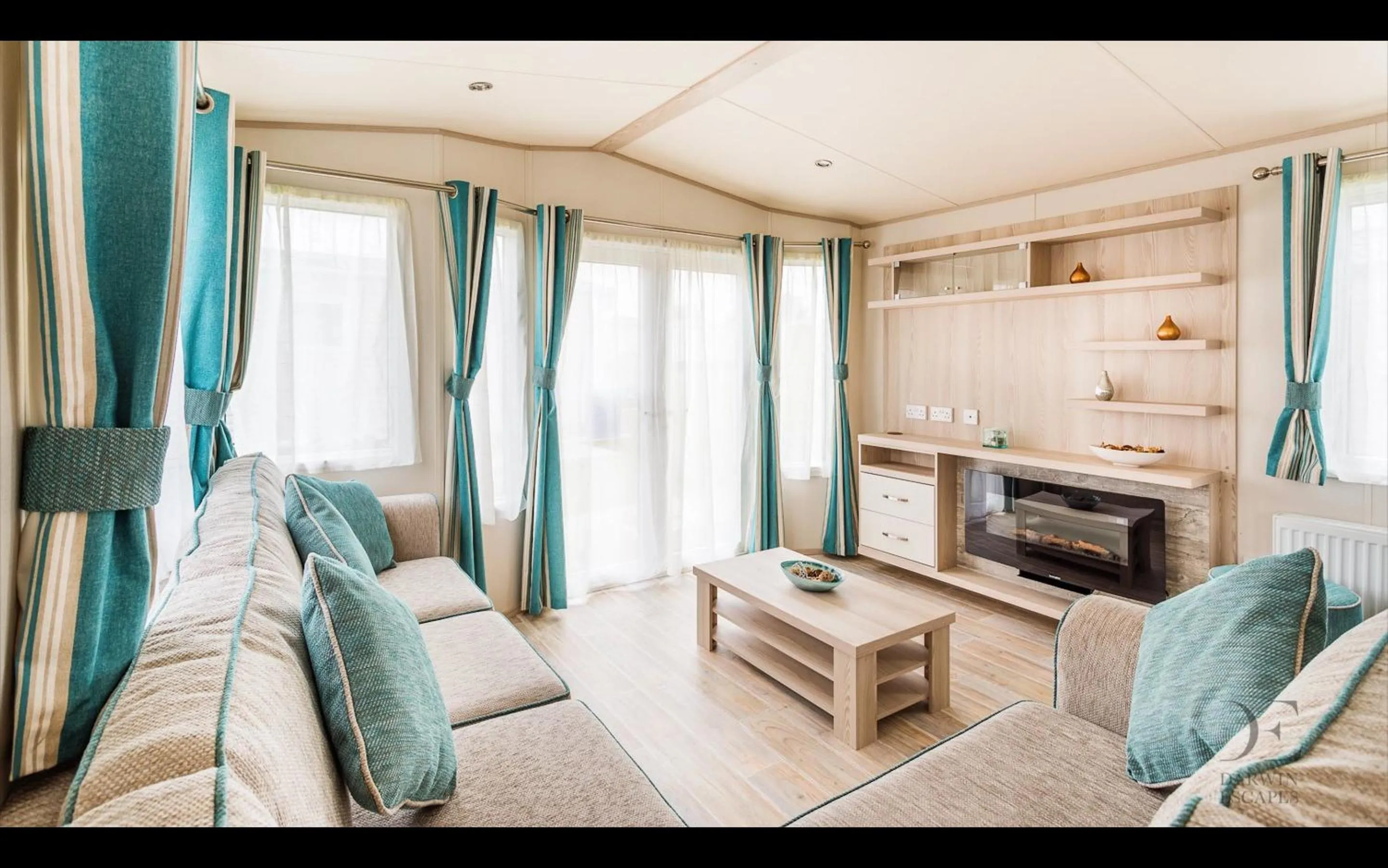 Living room in Cardigan Bay Holiday Park