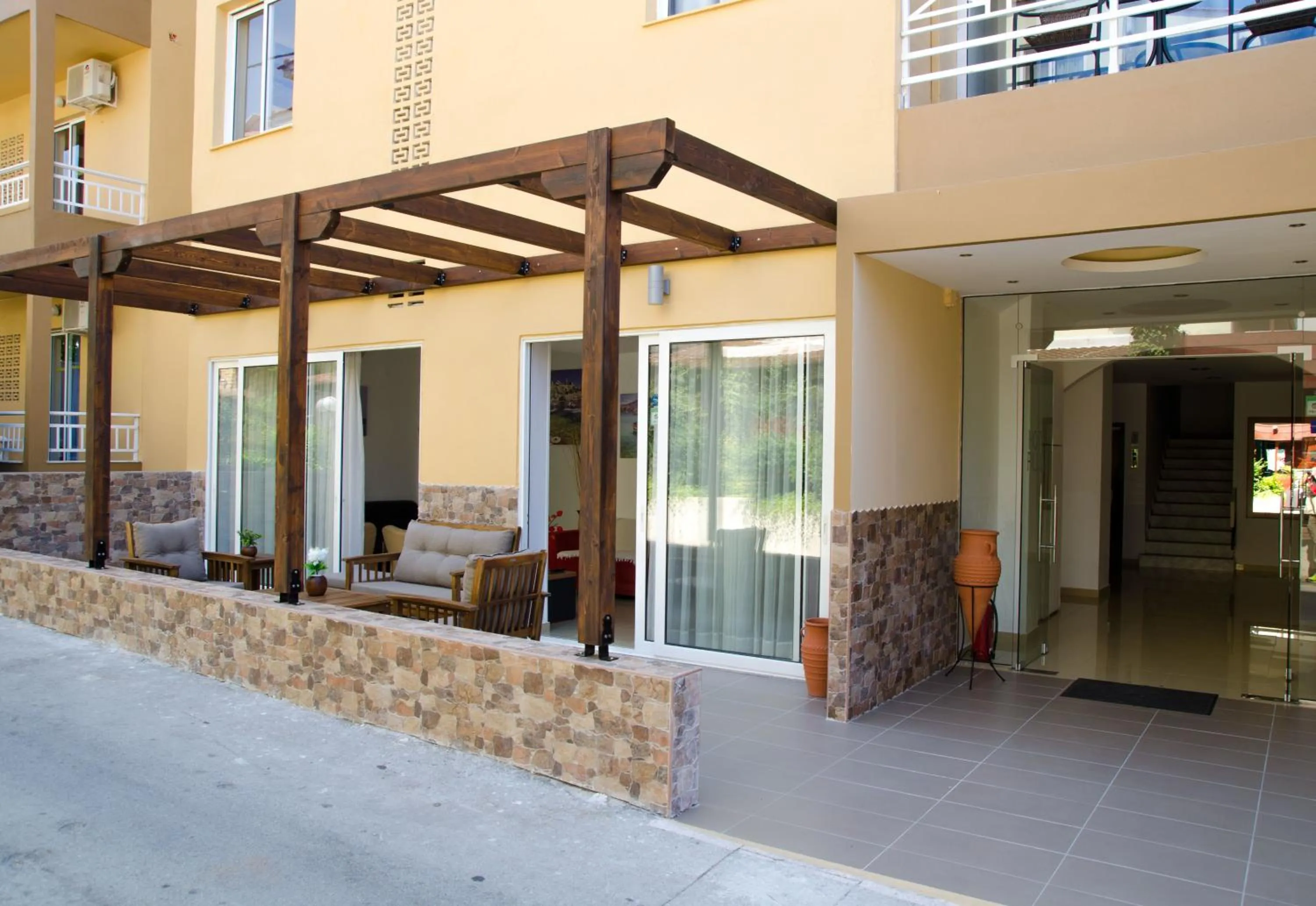 Facade/entrance in Filmar Hotel, Ixia, Rhodes