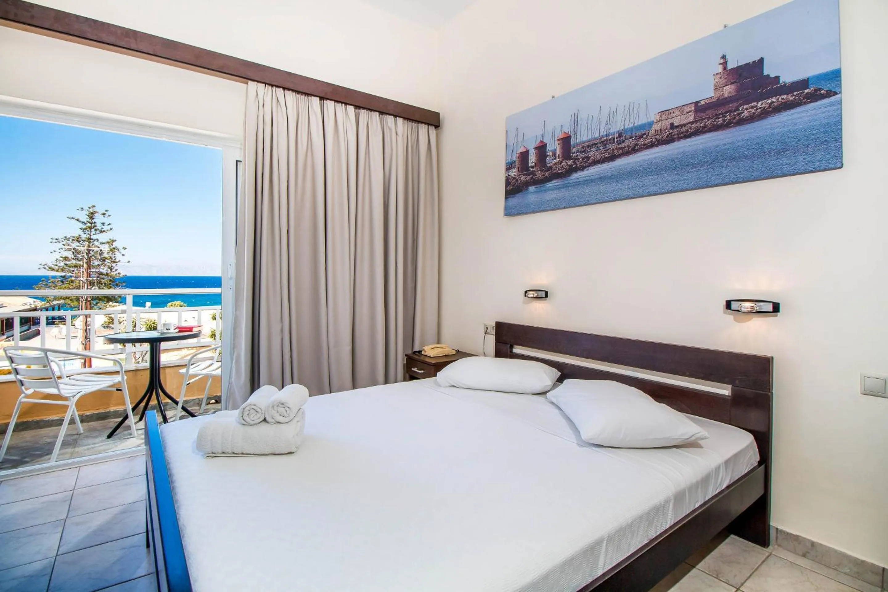 Balcony/Terrace, Bed in Filmar Hotel, Ixia, Rhodes