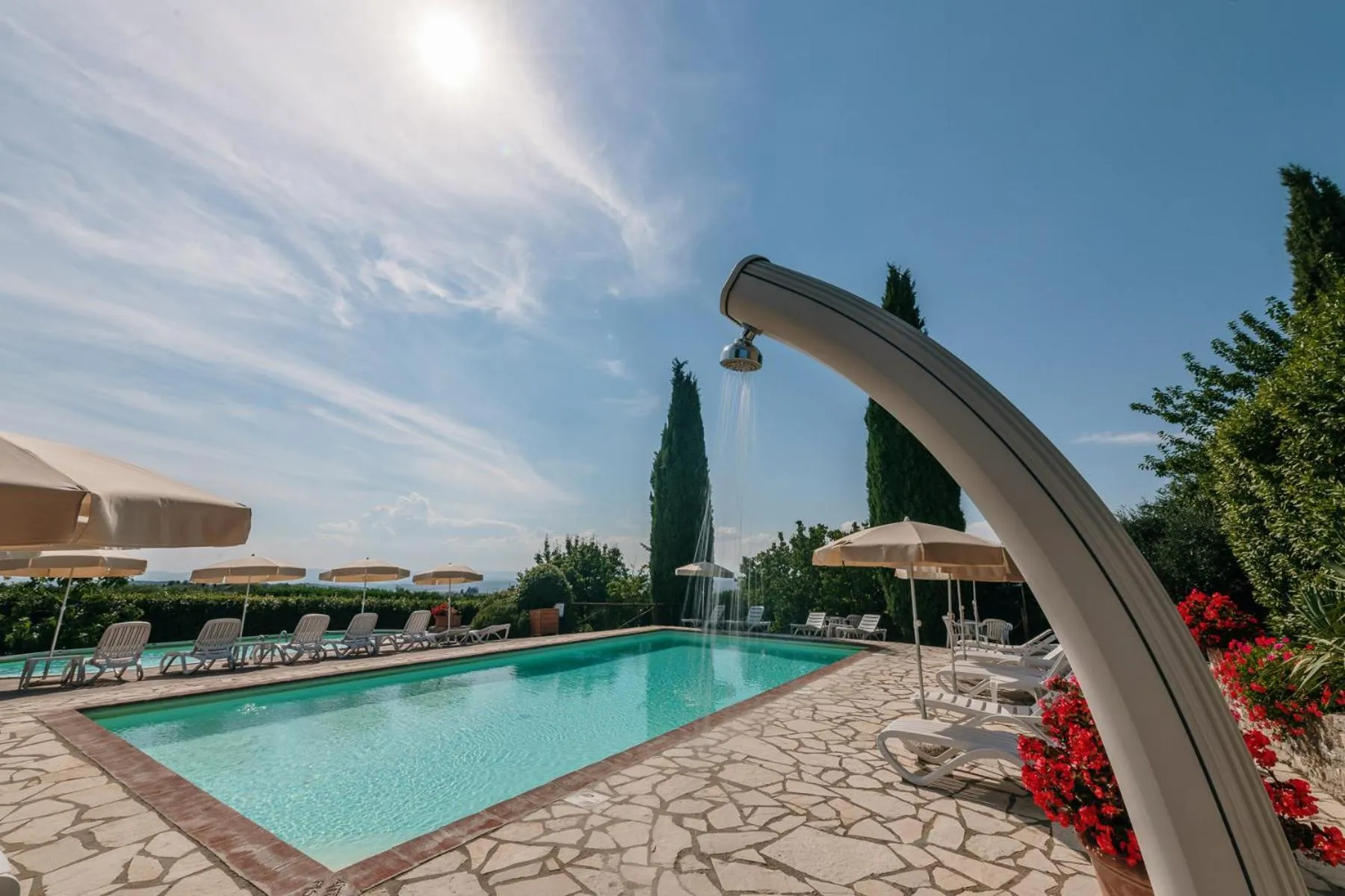 Pool view in Villa Di Sotto