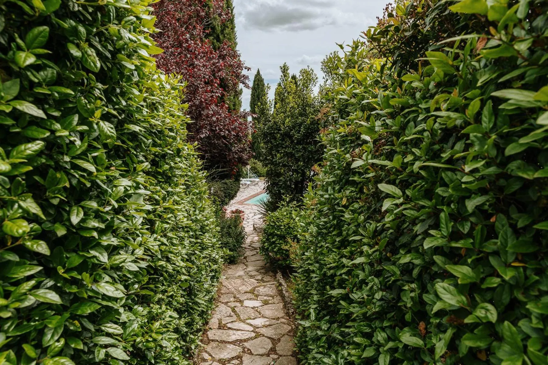 Pool view in Villa Di Sotto
