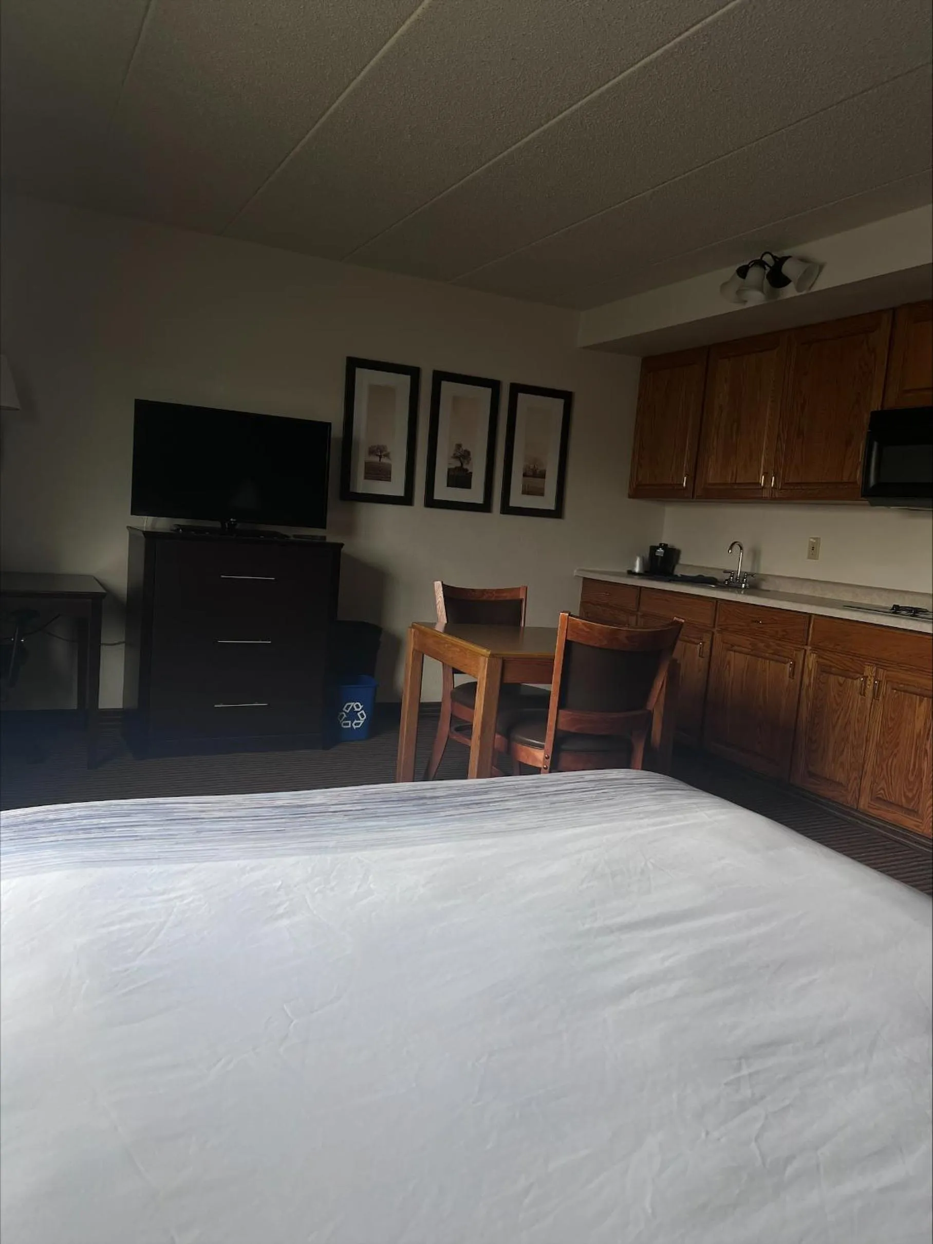 Bed in AmericInn by Wyndham Menominee