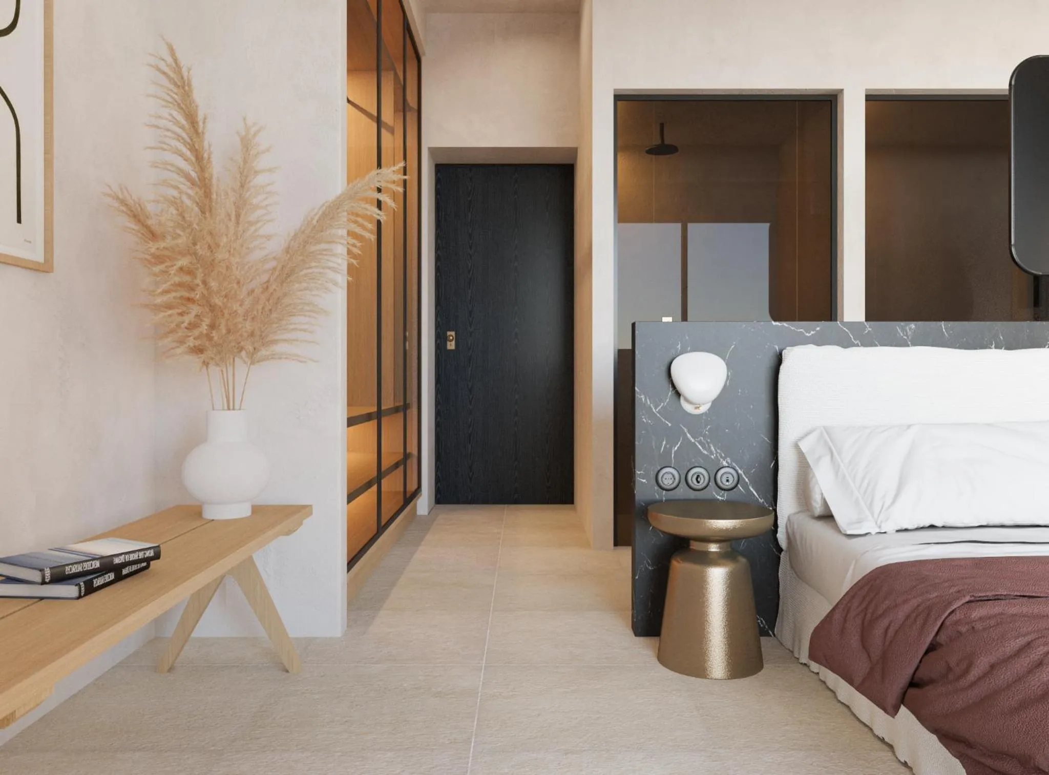 Bed in Eden View Suites & Villas