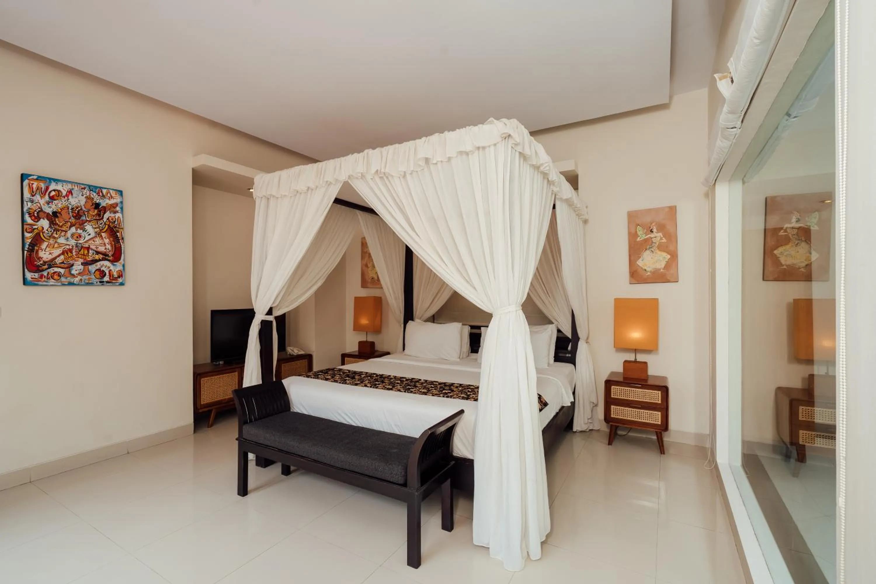 Bed in The Bidadari Villas and Spa Umalas - Seminyak