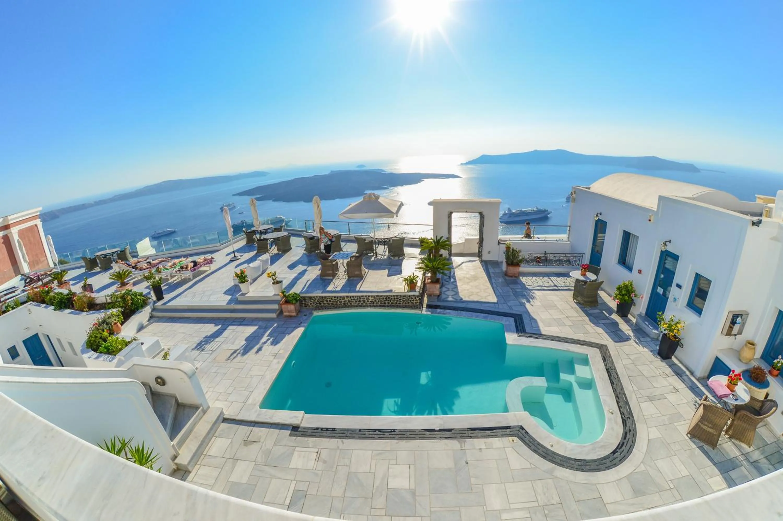 Pool view in Anteliz Suites