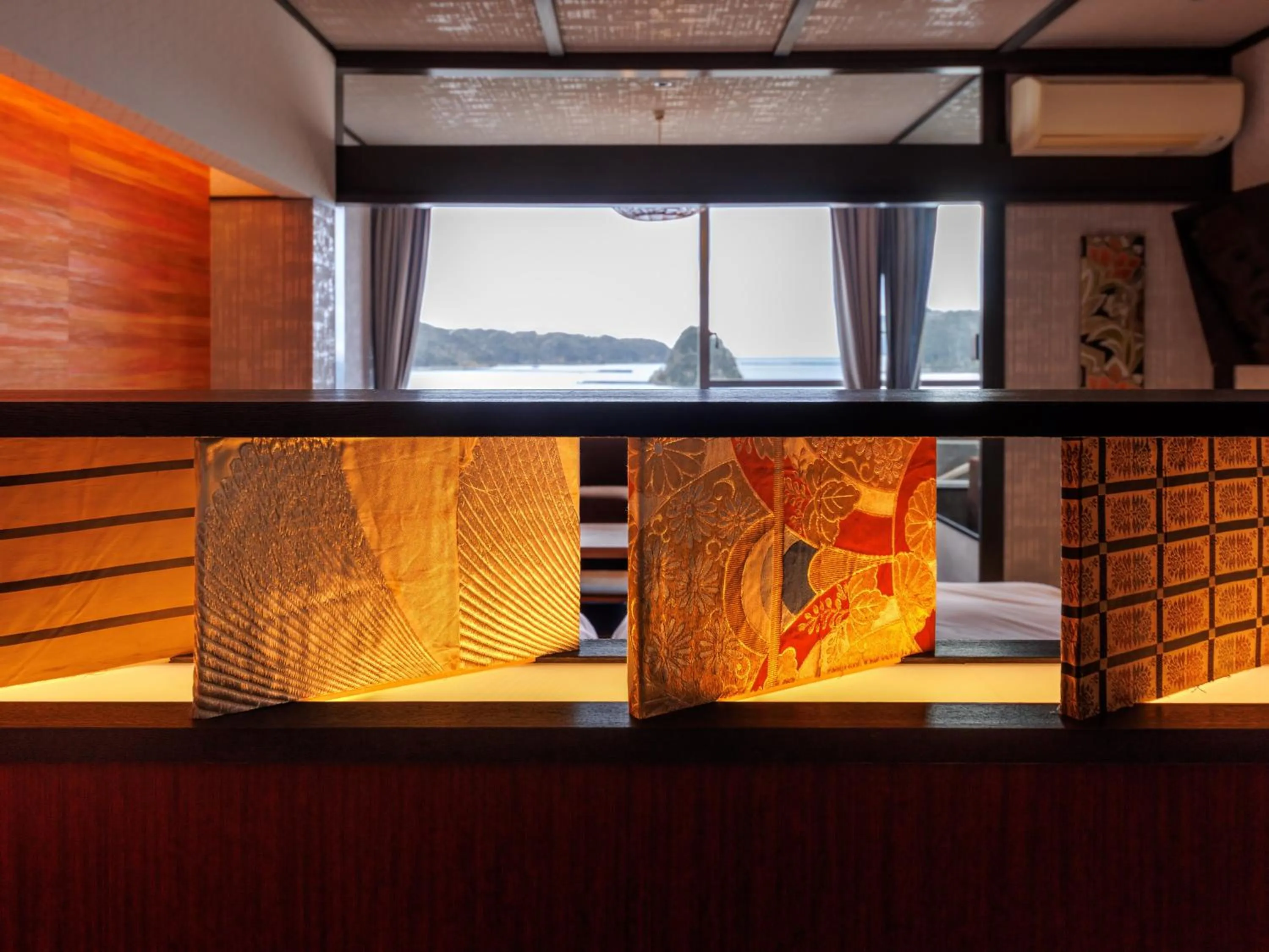 Decorative detail, Bed in Kurofune Hotel