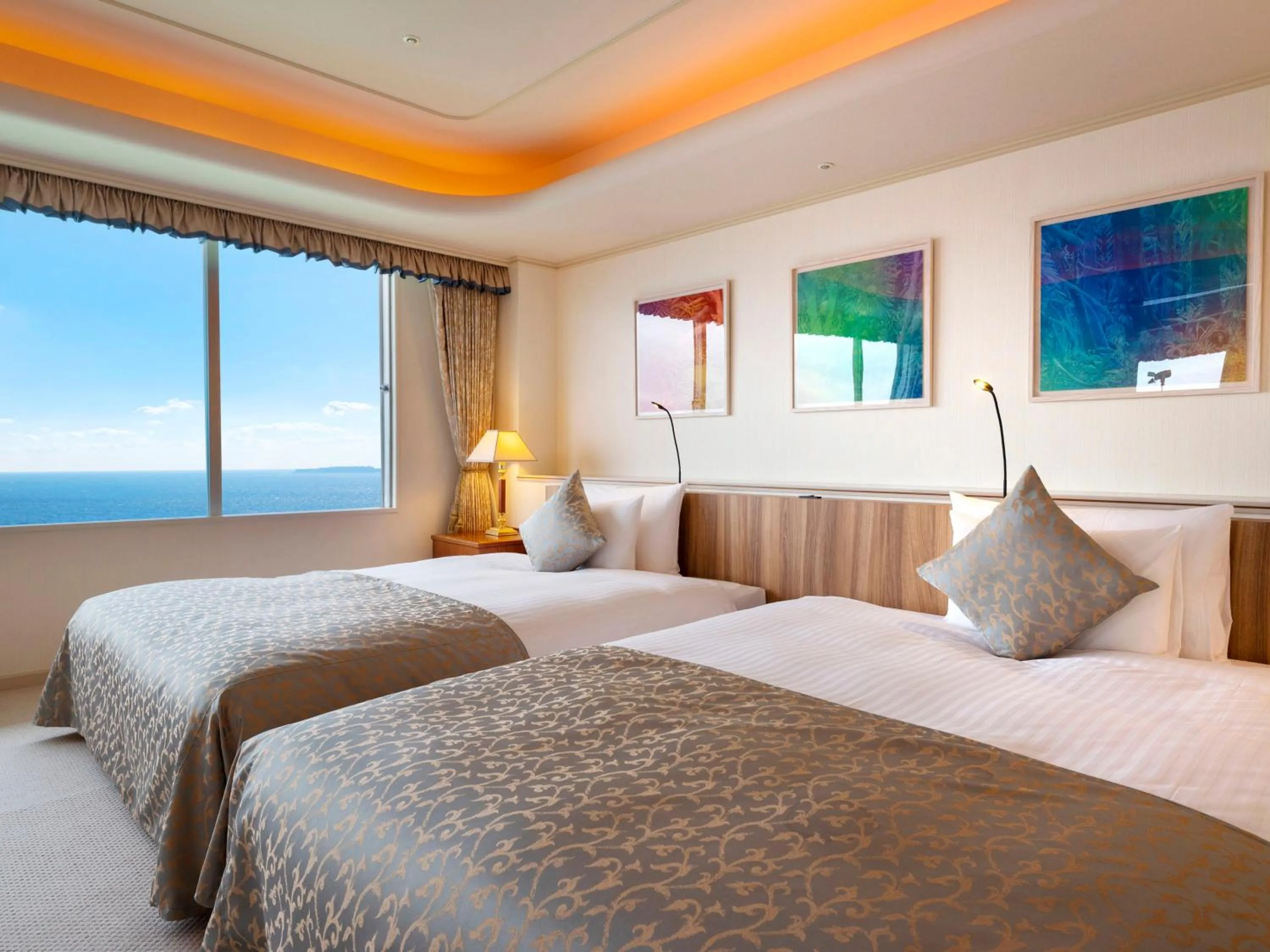 Bed in Hotel New Akao