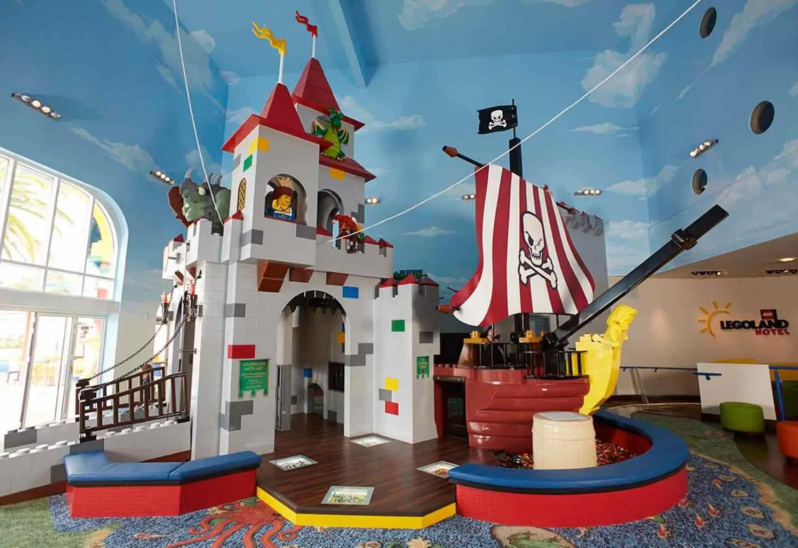 Children play ground in LEGOLAND California Hotel and Castle Hotel