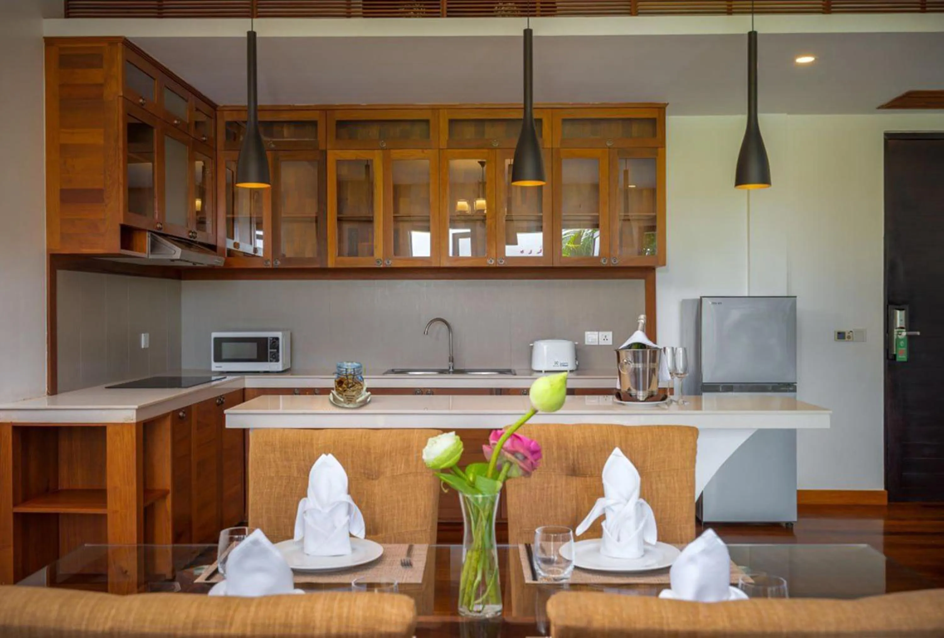 Kitchen or kitchenette in Koulen Hotel